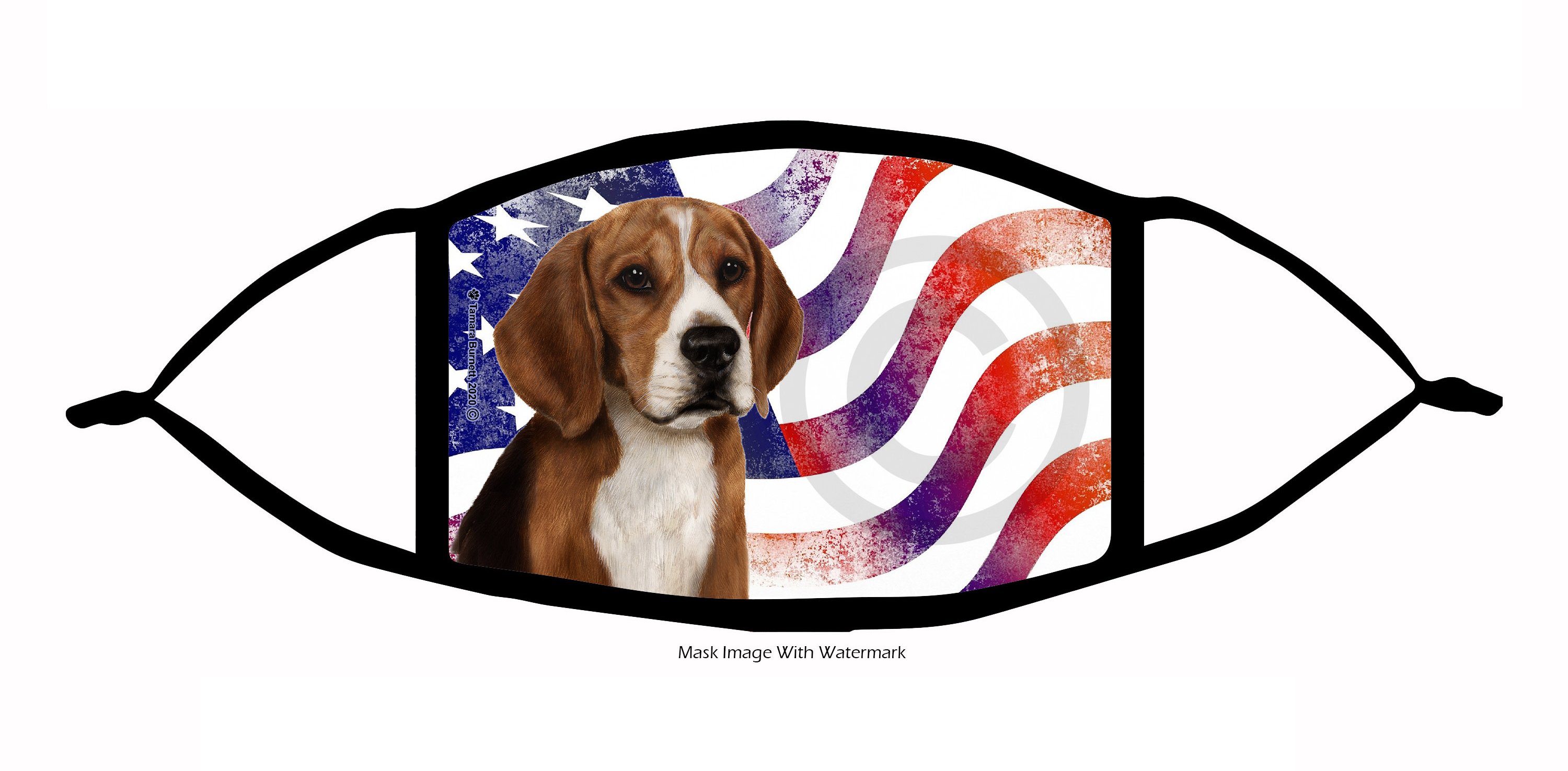 Beagle Patriotic Pups Cloth Face Mask image