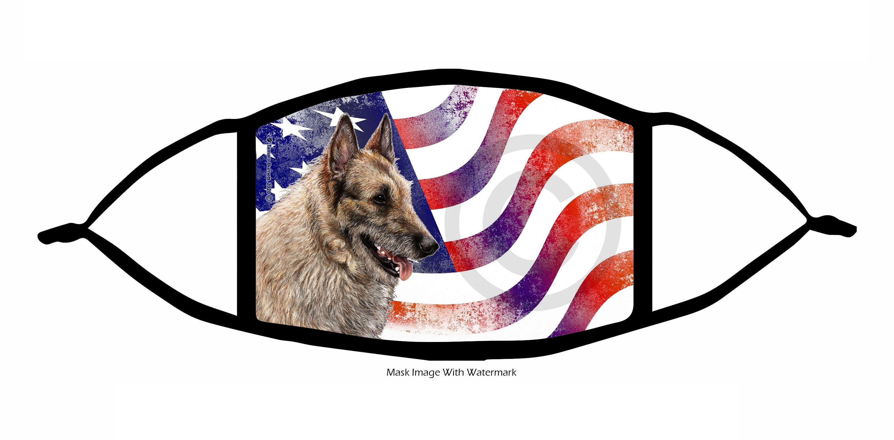 Belgian Laekenois Patriotic Pups Cloth Face Mask image