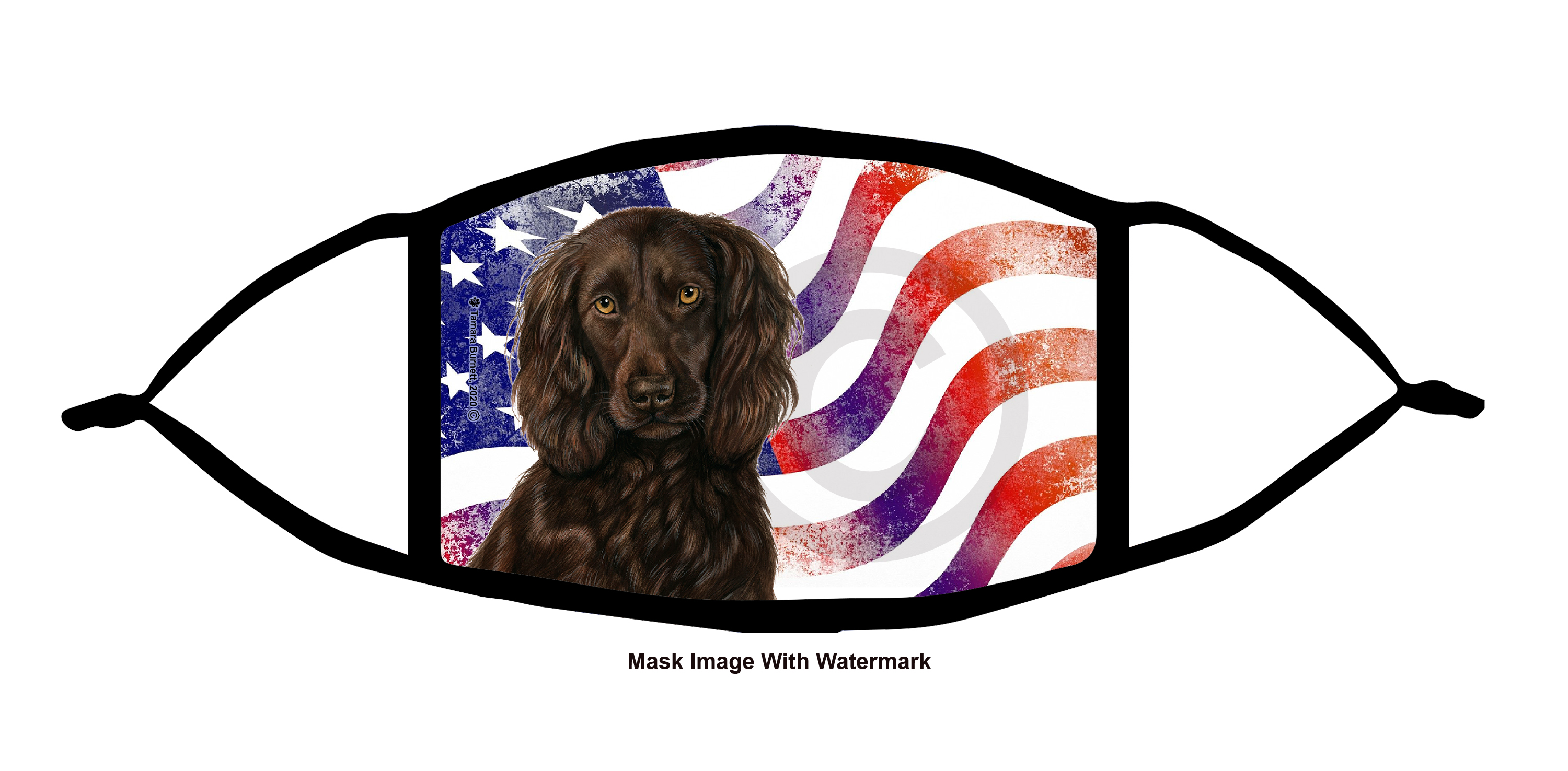 Boykin Spaniel (Brown) Patriotic Pups Cloth Face Mask image