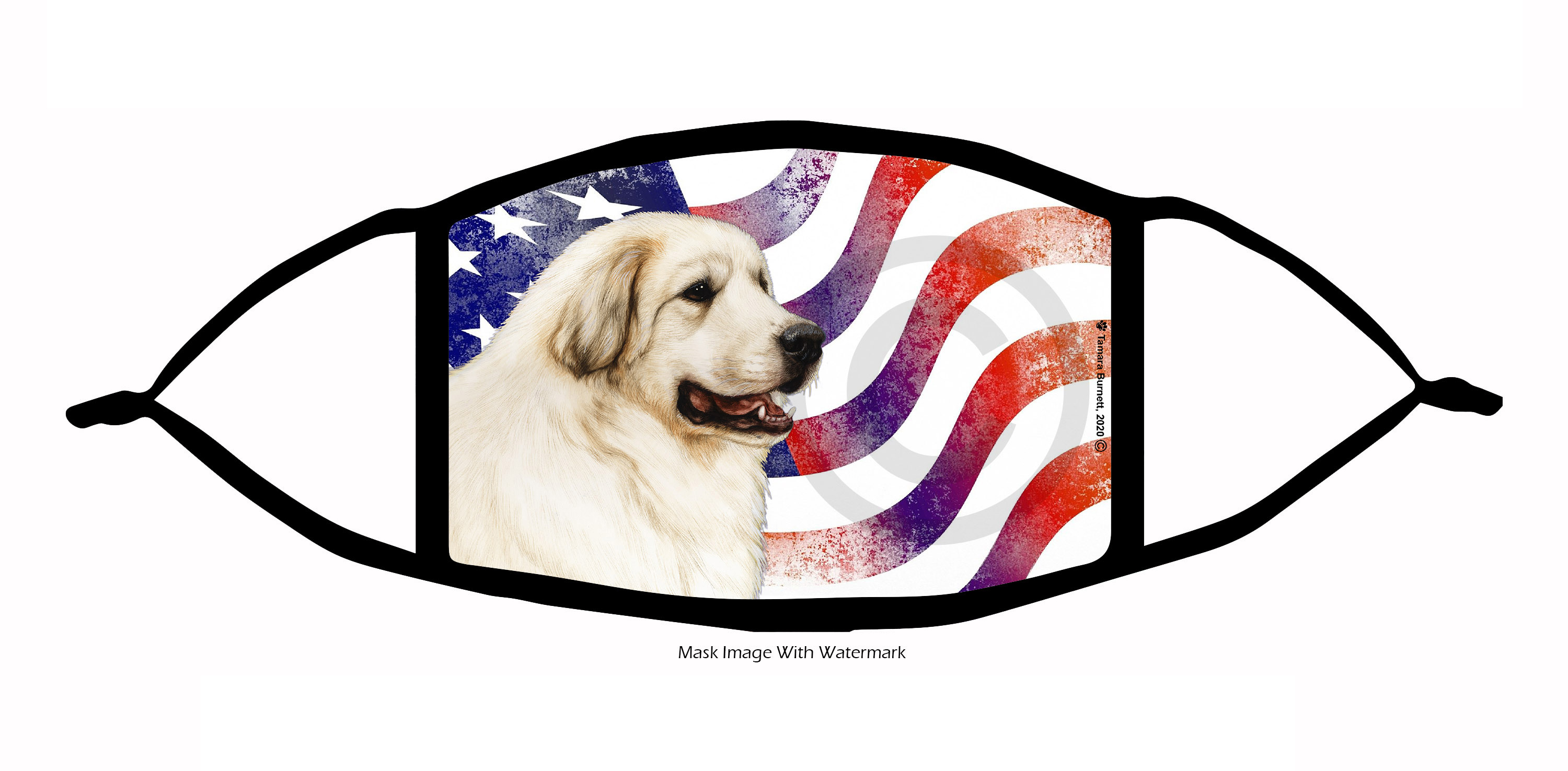 Great Pyrenees Patriotic Pups Cloth Face Mask image
