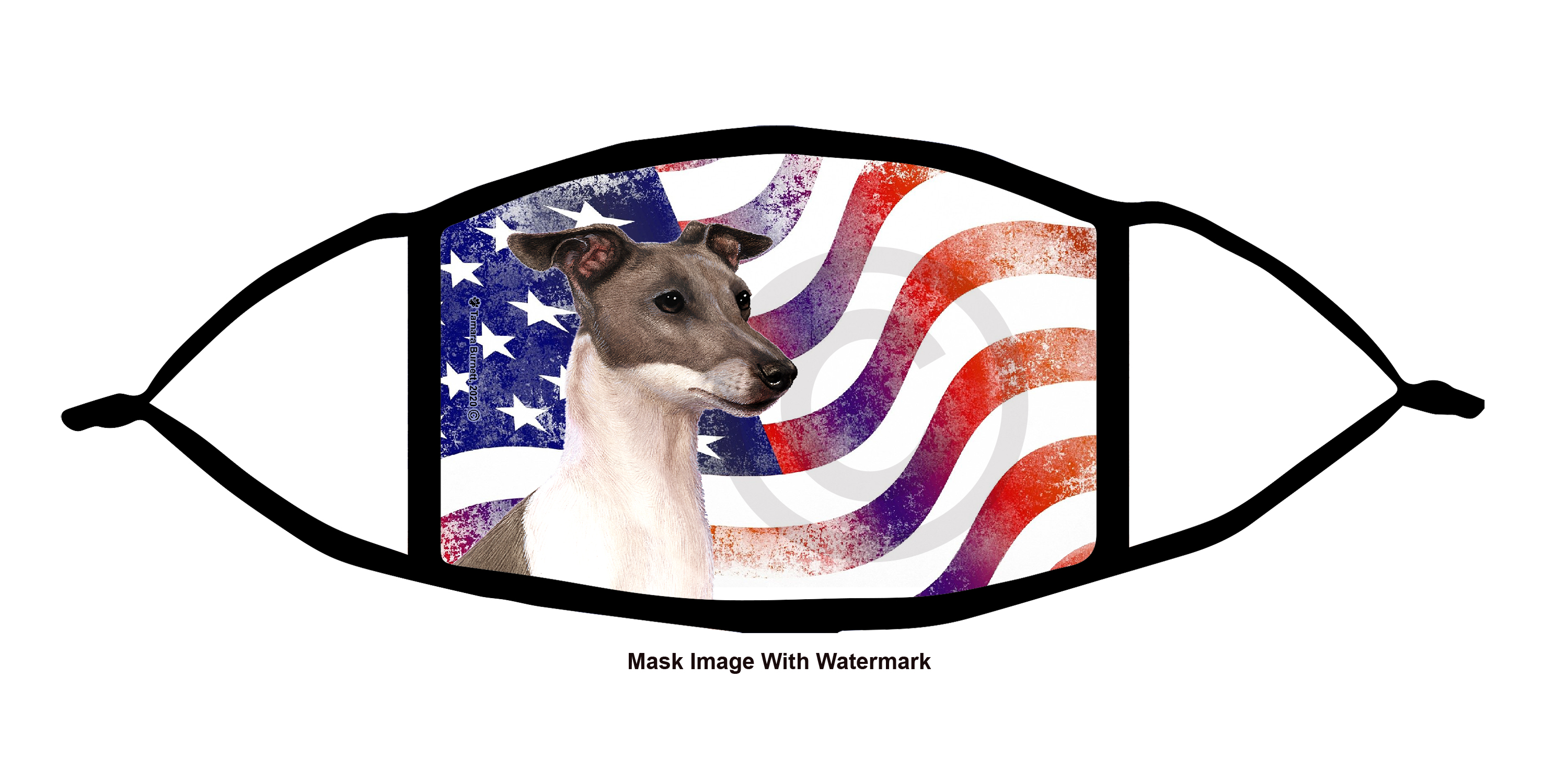 Italian Greyhound Patriotic Pups Cloth Face Mask Image