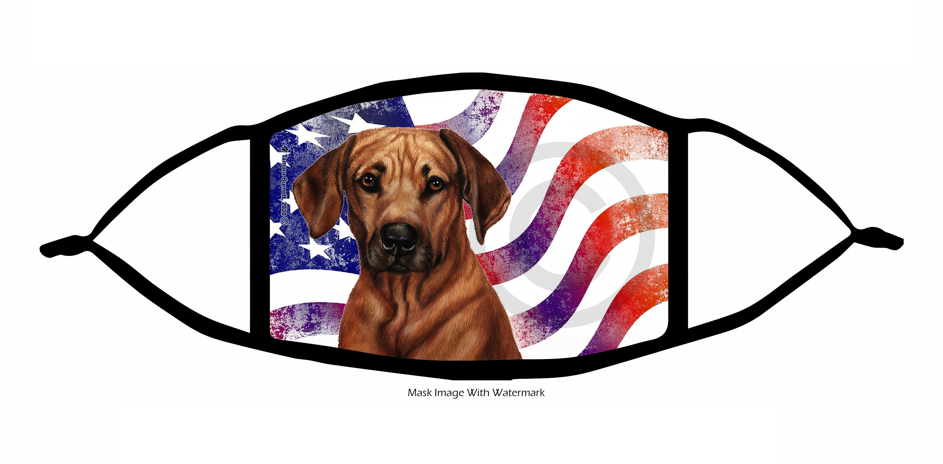 Rhodesian Ridgeback Patriotic Pups Cloth Face Mask image