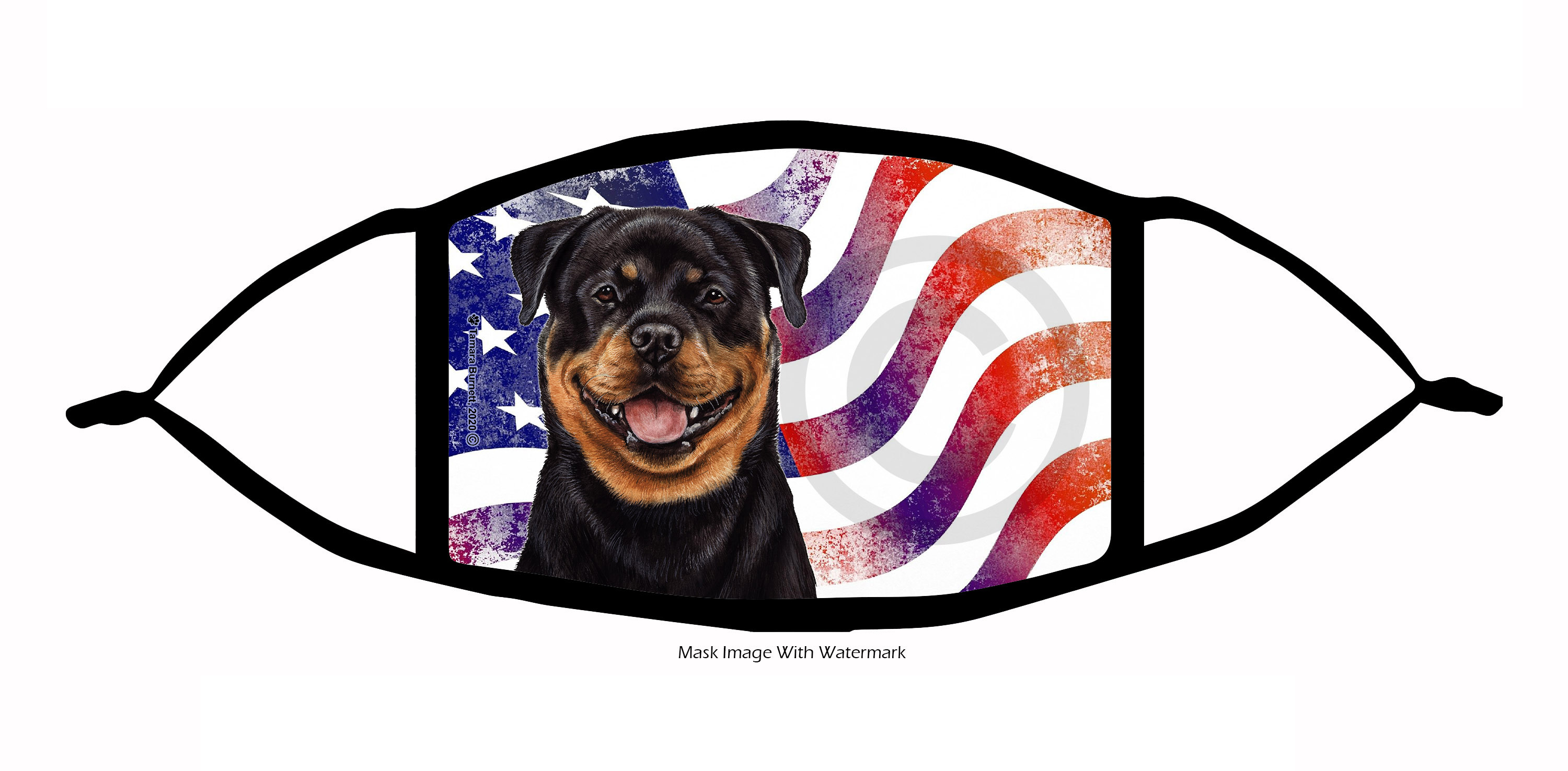 Rottweiler Patriotic Pups Cloth Face Mask image