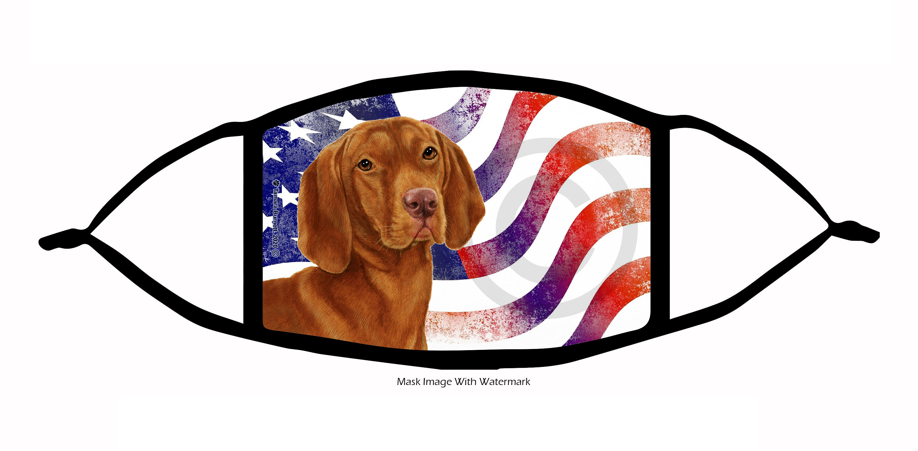 Vizsla Patriotic Pups Cloth Face Mask image