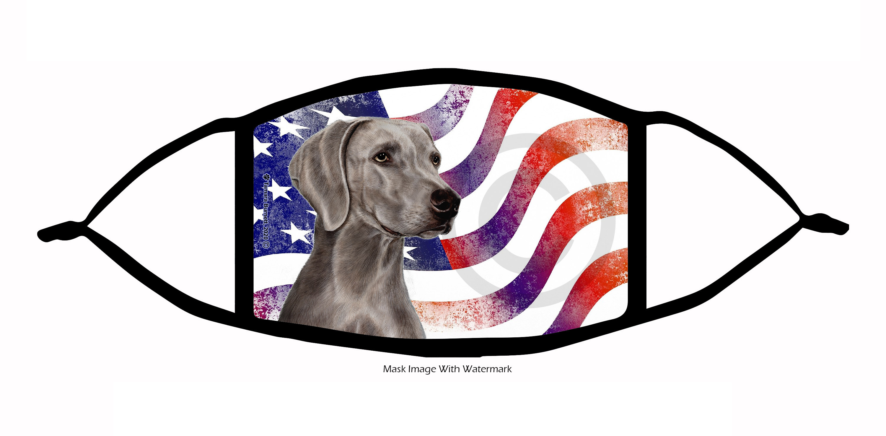 Weimaraner Patriotic Pups Cloth Face Mask image