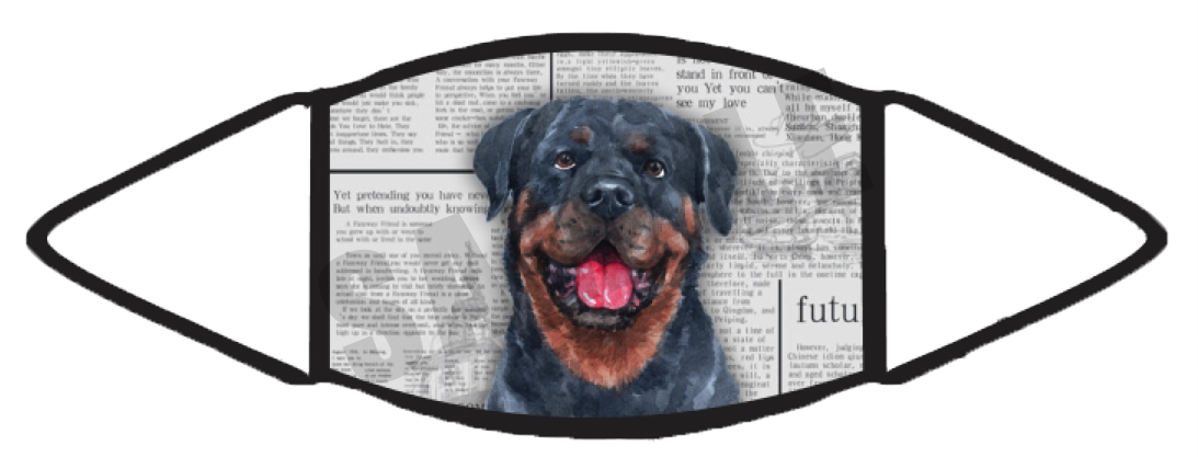 Rottweiler Pawies Face Mask (Newspaper) image