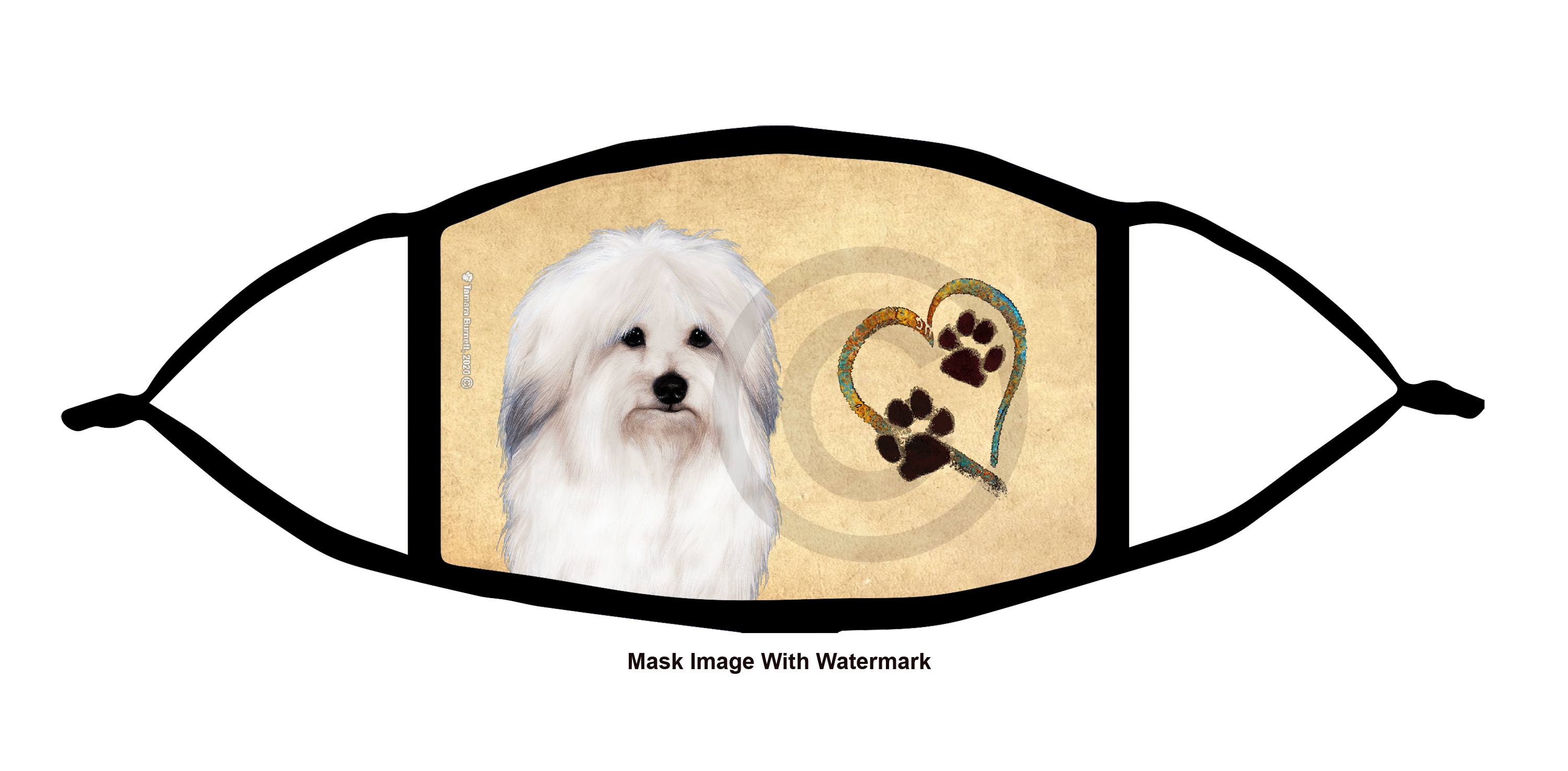 Coton de Tulear Paws On My Heart Cloth Face Mask image