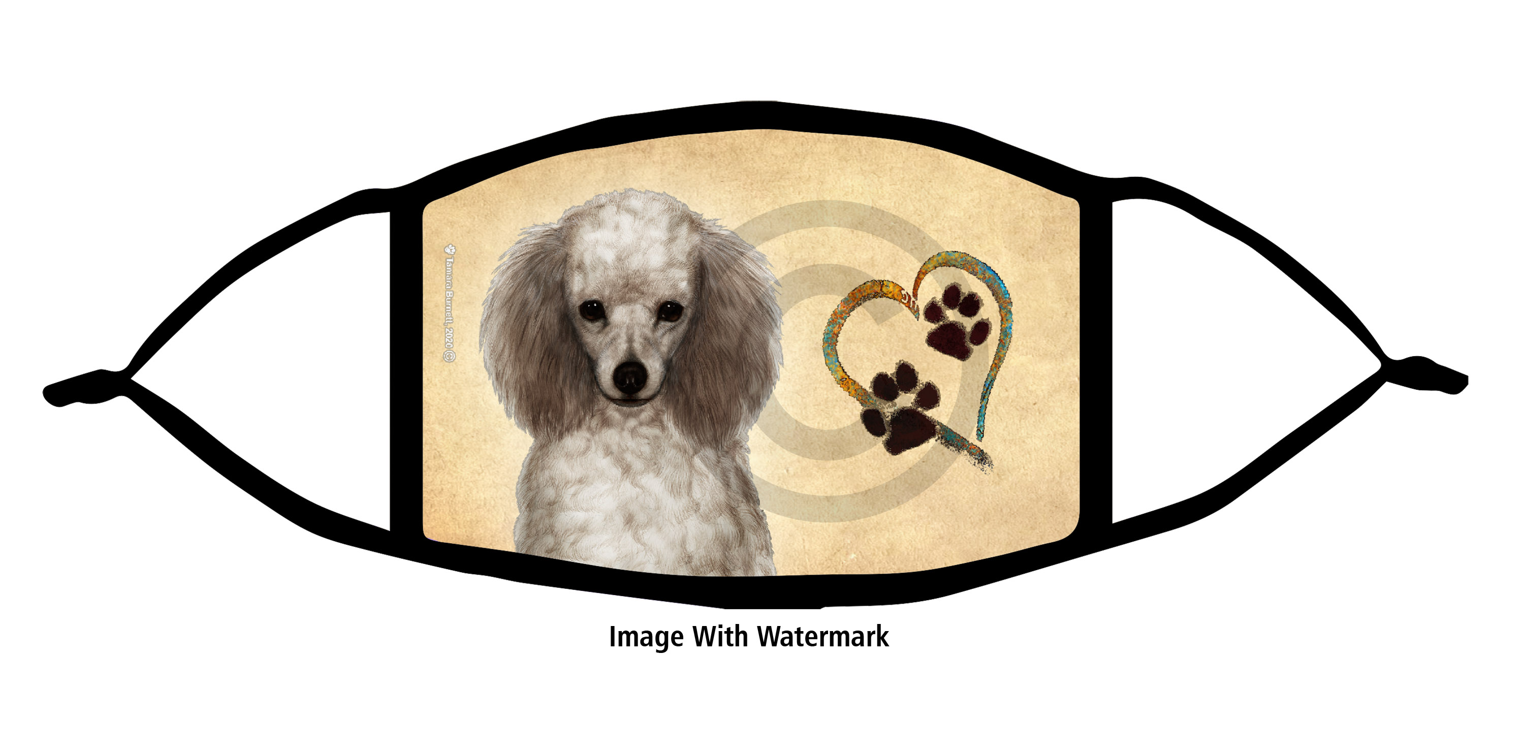 Golden Retriever (Red) Paws On My Heart Cloth Face Mask image