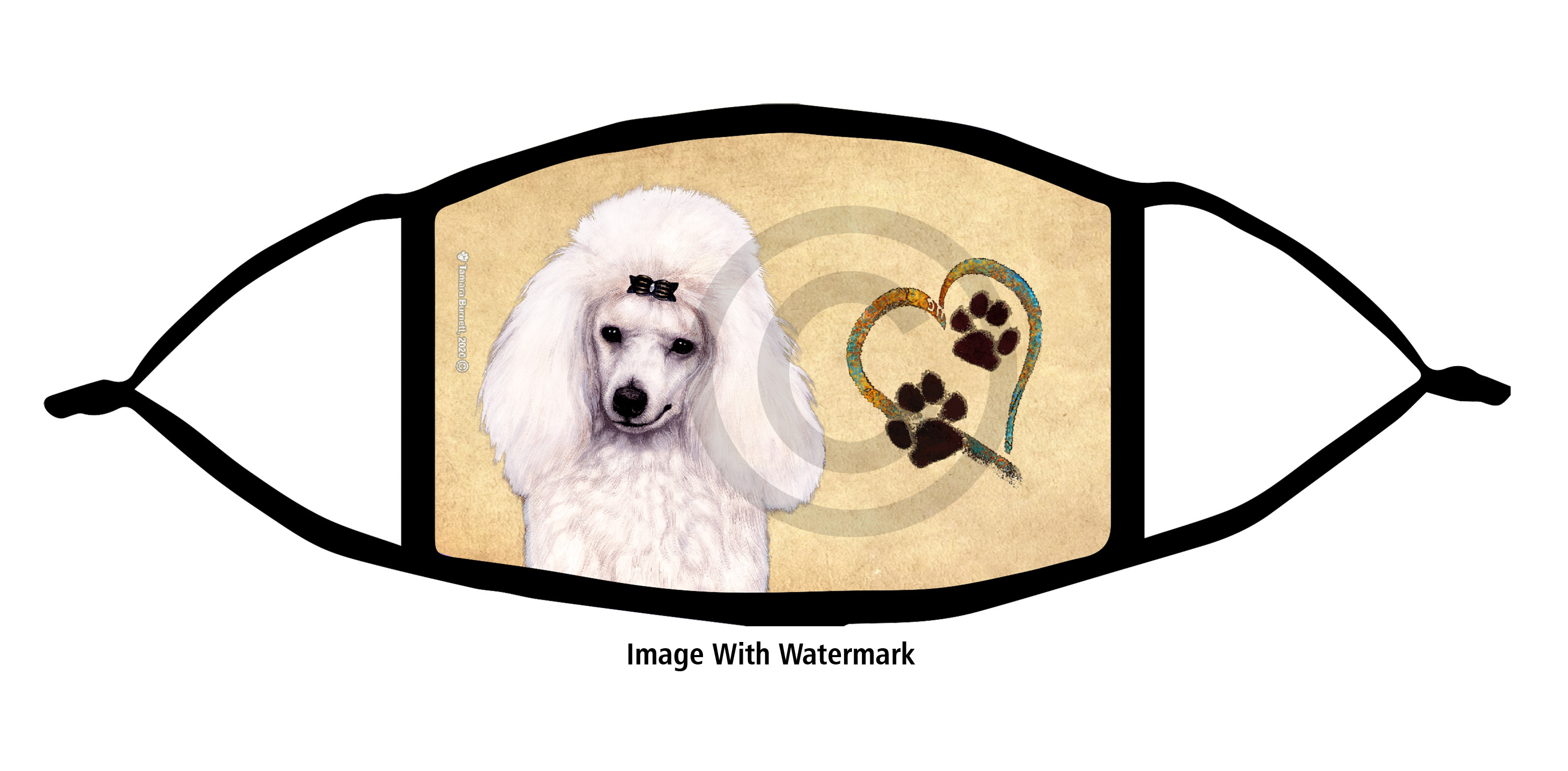 Whippet (Fawn Brindle and White) Paws On My Heart Cloth Face Mask image