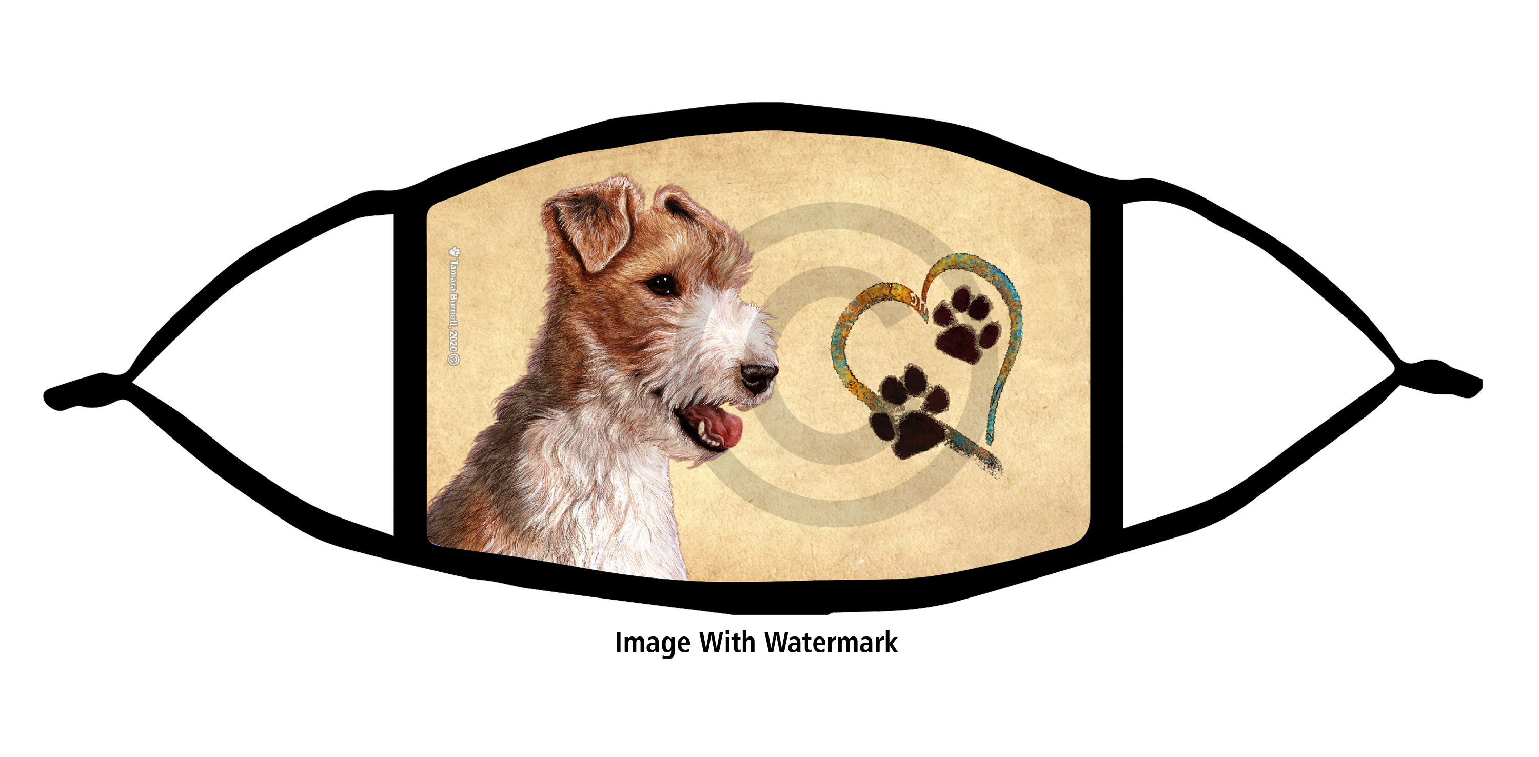 Wire Hair Fox Terrier Paws On My Heart Cloth Face Mask image