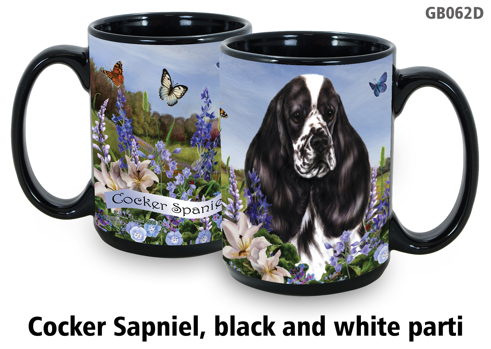 Cocker Spaniel Black & White Parti - Garden Party Fun Mug 15 oz Image