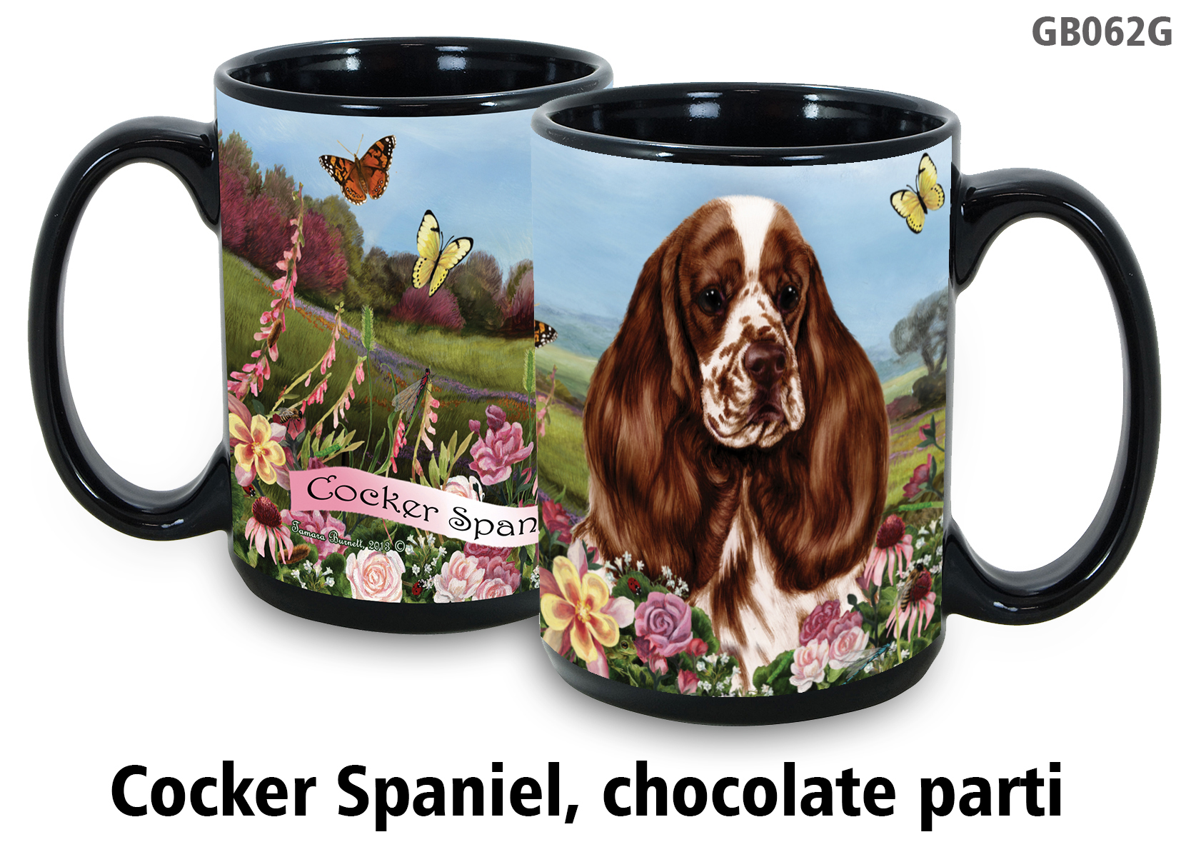 Cocker Spaniel Chocolate Parti - Garden Party Fun Mug 15 oz Image
