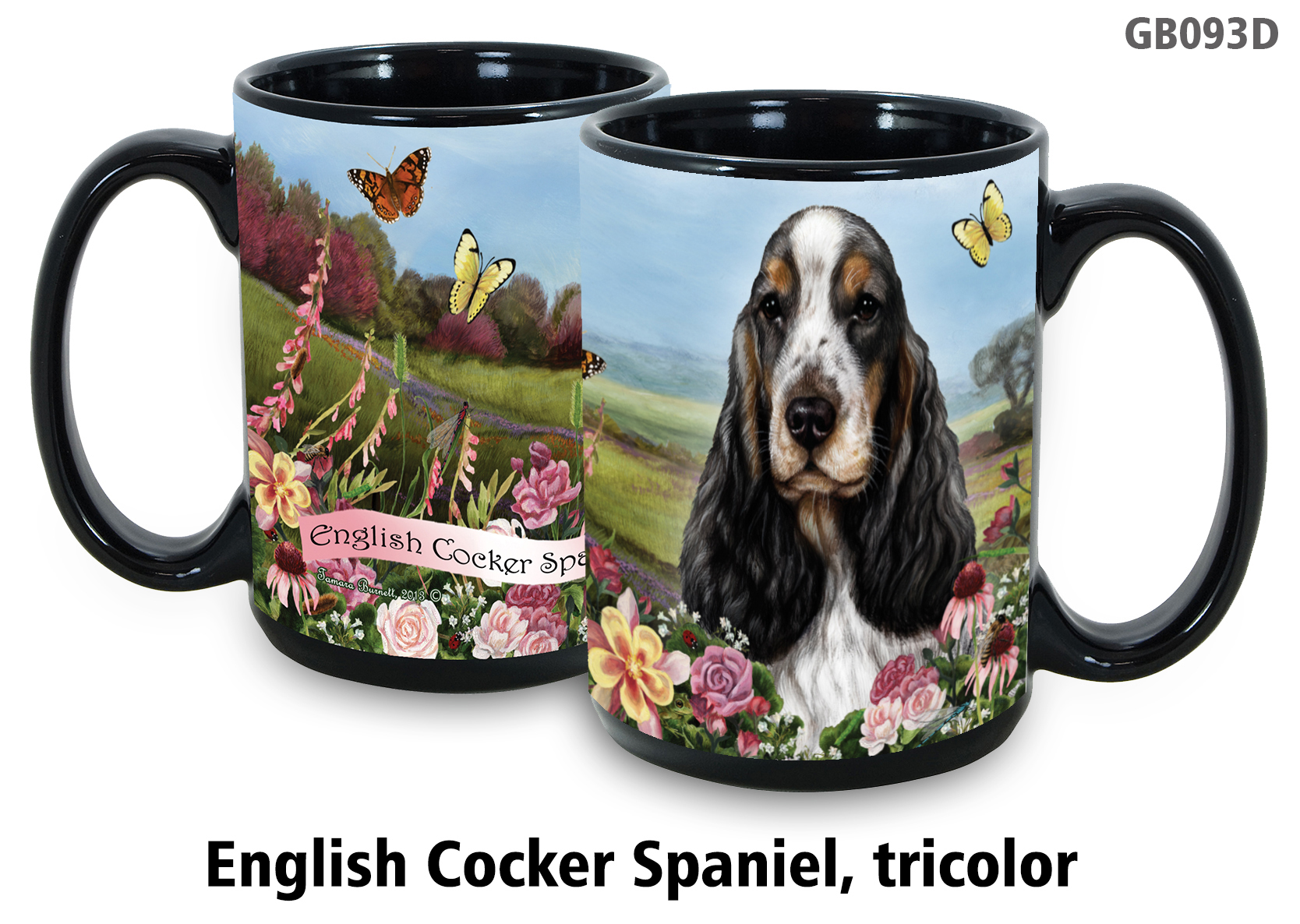 English Cocker Spaniel Tri-Color - Garden Party Fun Mug 15 oz Image