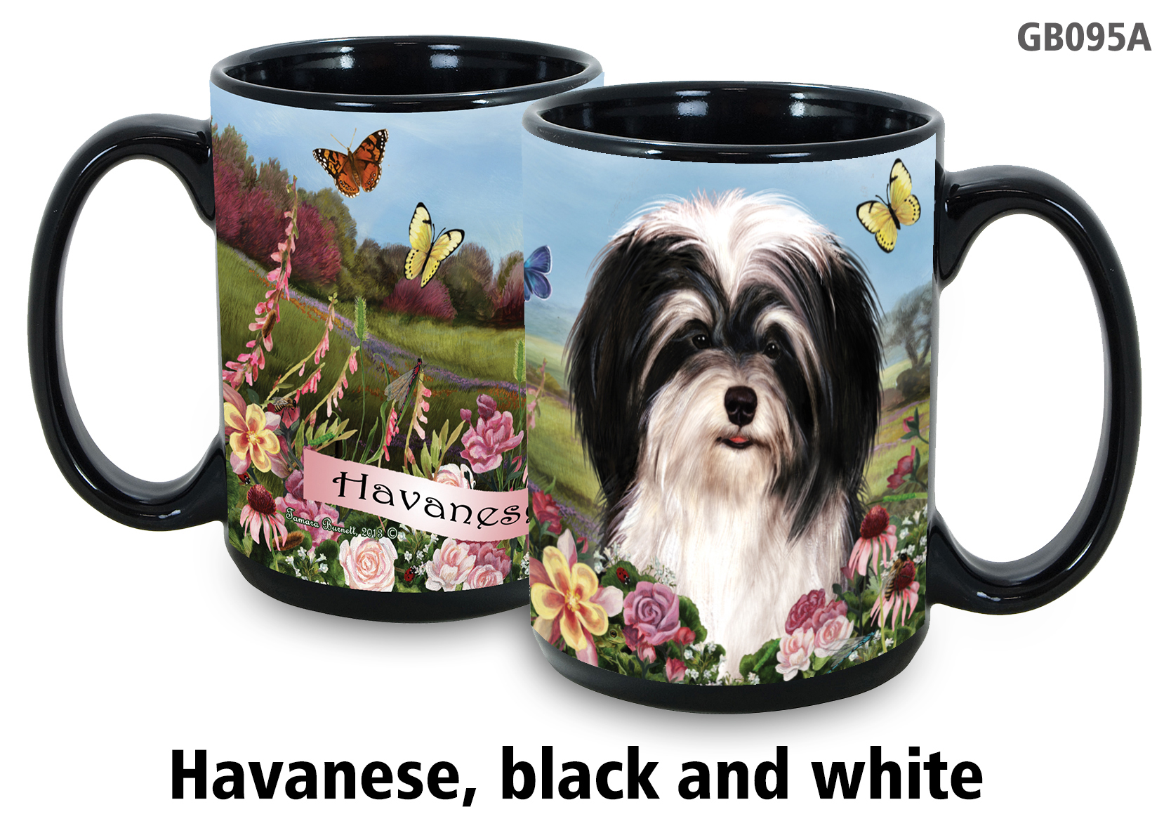 Havanese Black & White - Garden Party Fun Mug 15 oz Image