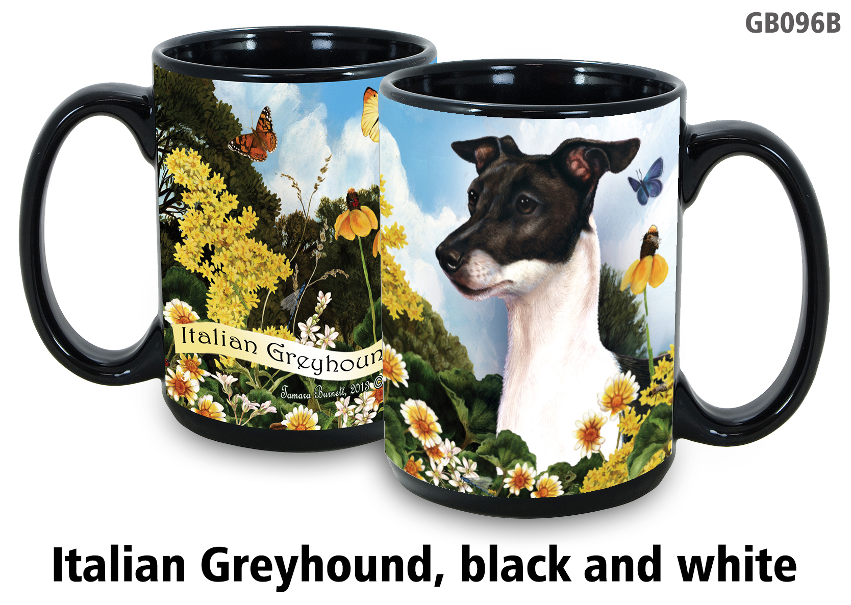 Italian Greyhound Black & White - Garden Party Fun Mug 15 oz Image