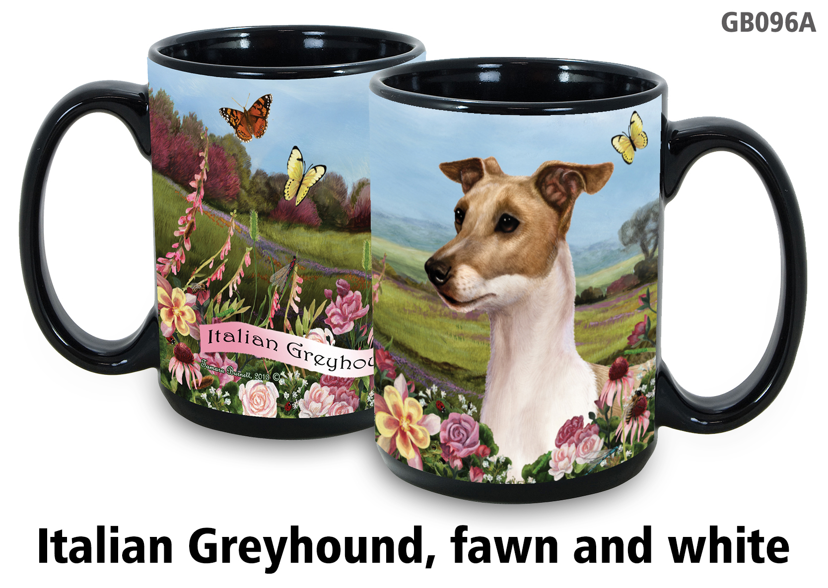 Italian Greyhound Fawn & White - Garden Party Fun Mug 15 oz Image