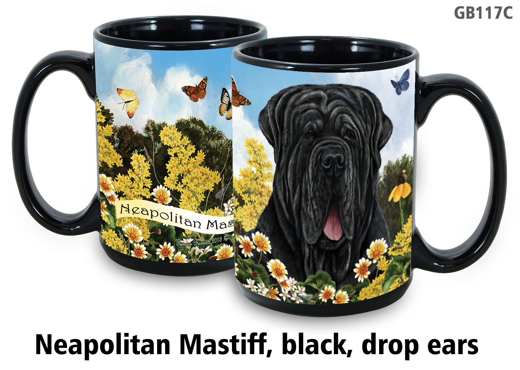Neapolitan Mastiff Black Uncropped - Garden Party Fun Mug 15 oz Image