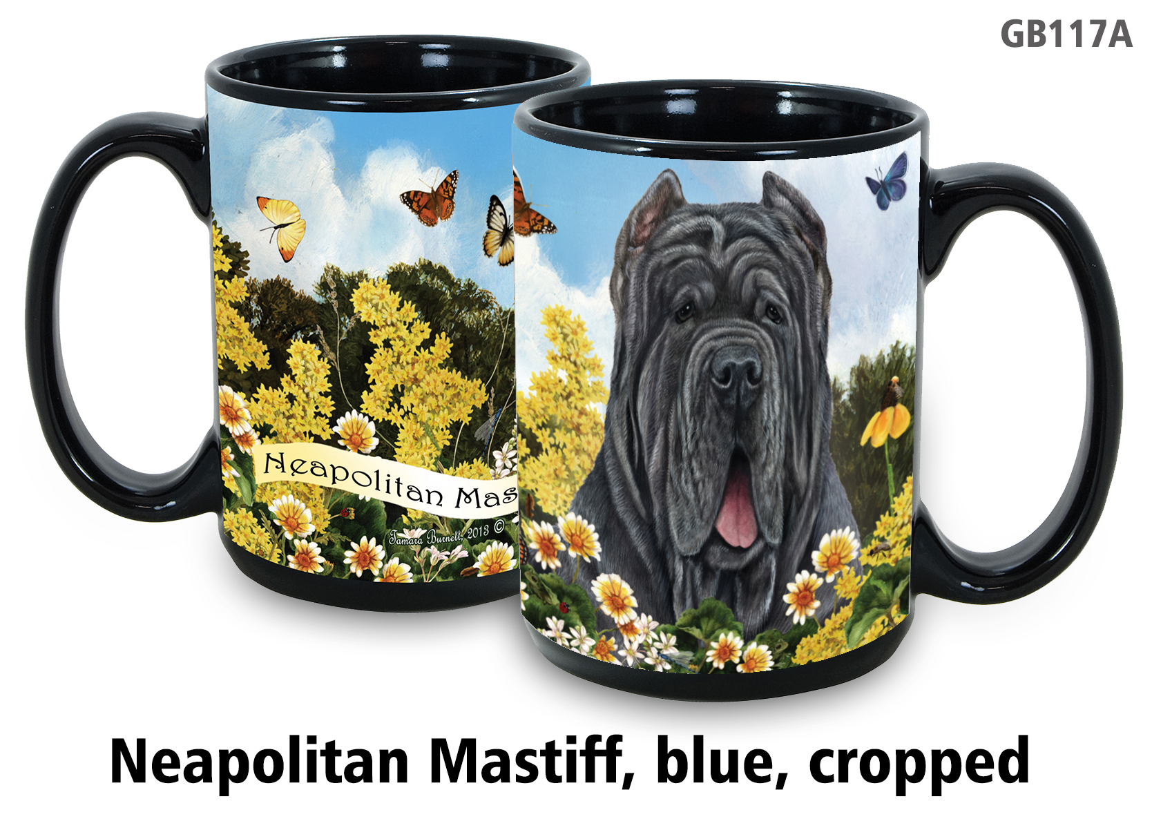 Neapolitan Mastiff Blue Cropped - Garden Party Fun Mug 15 oz Image