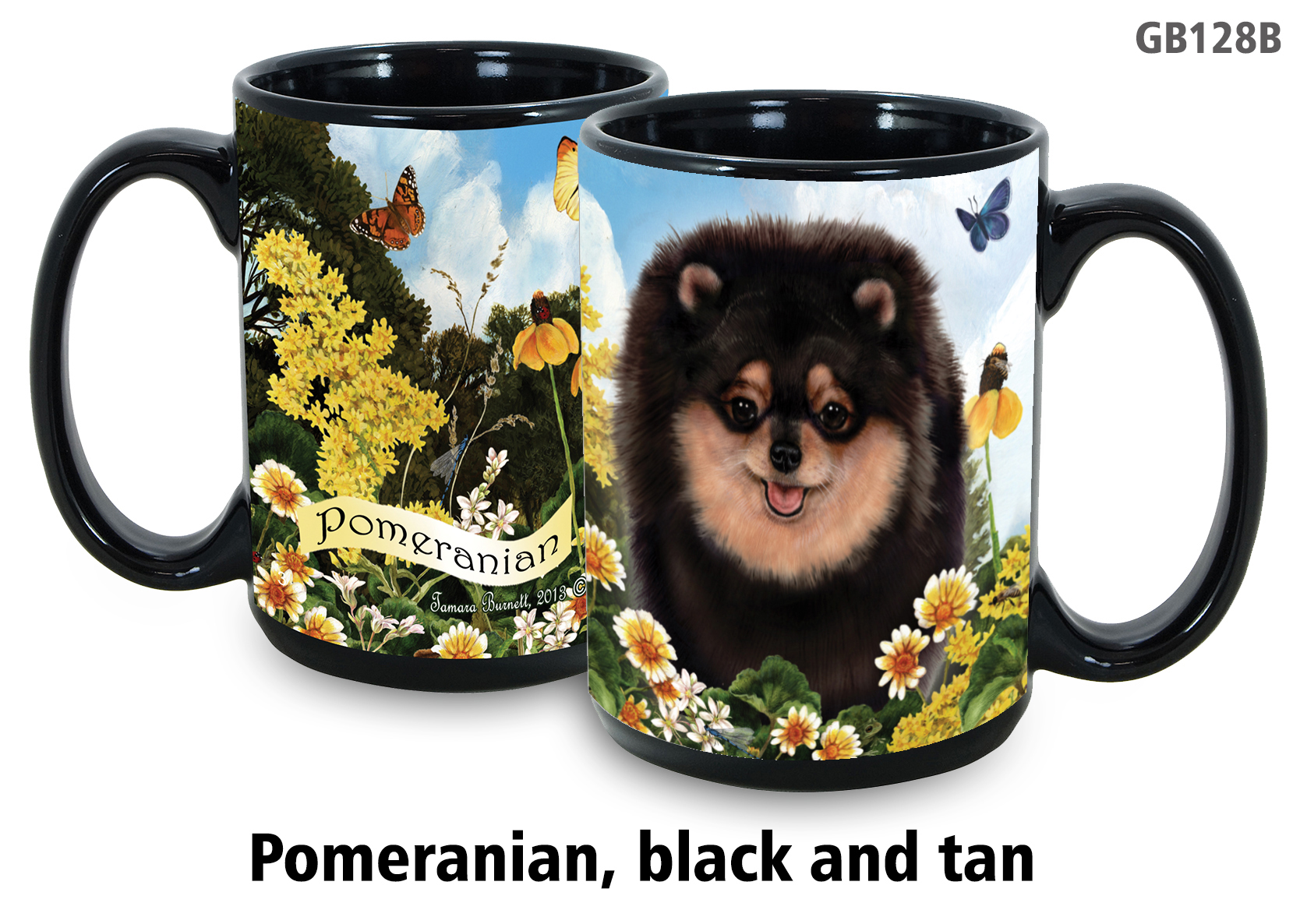 Pomeranian Black & Tan - Garden Party Fun Mug 15 oz Image