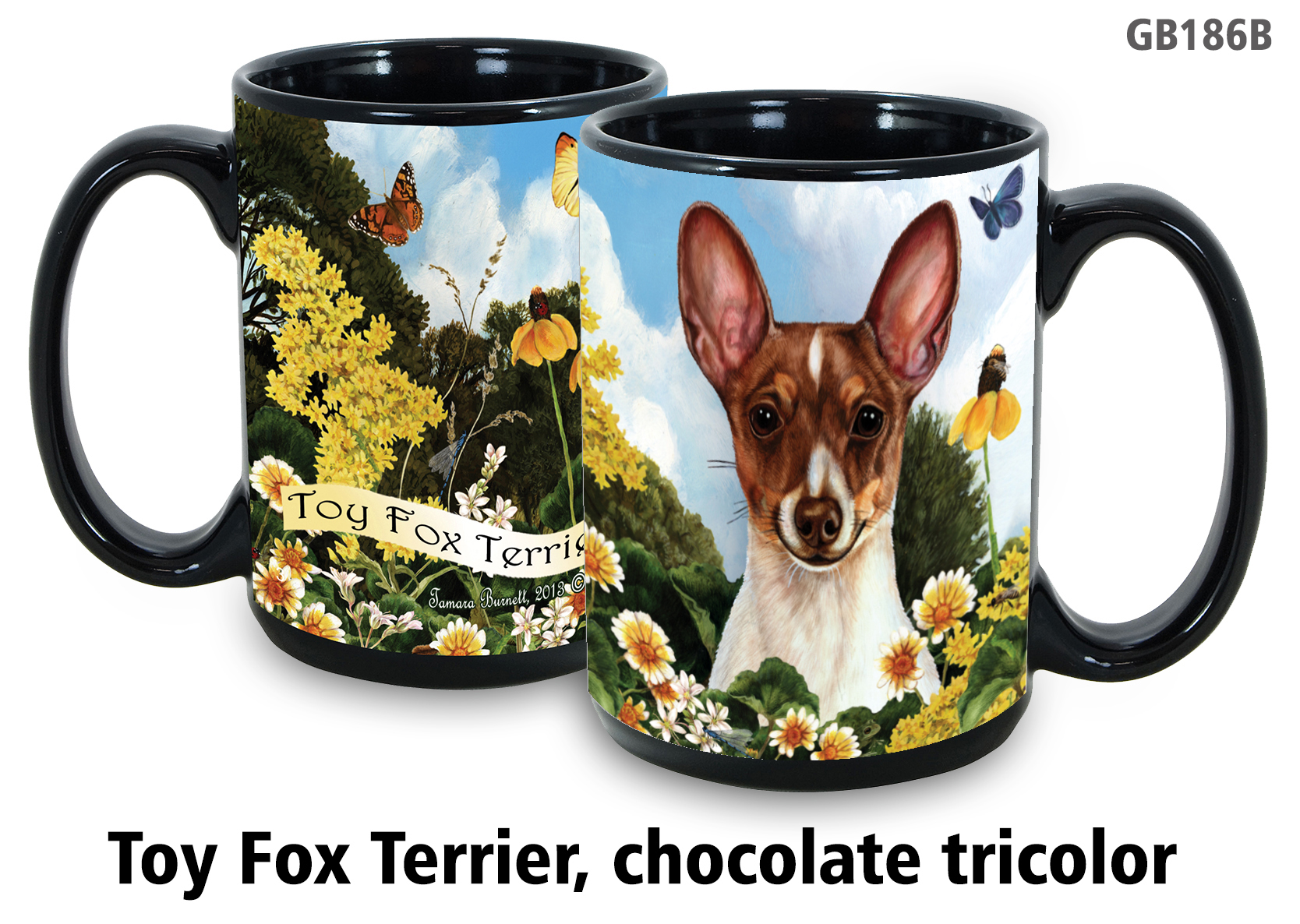 Toy Fox Terrier Chocolate Tri-Color - Garden Party Fun Mug 15 oz Image