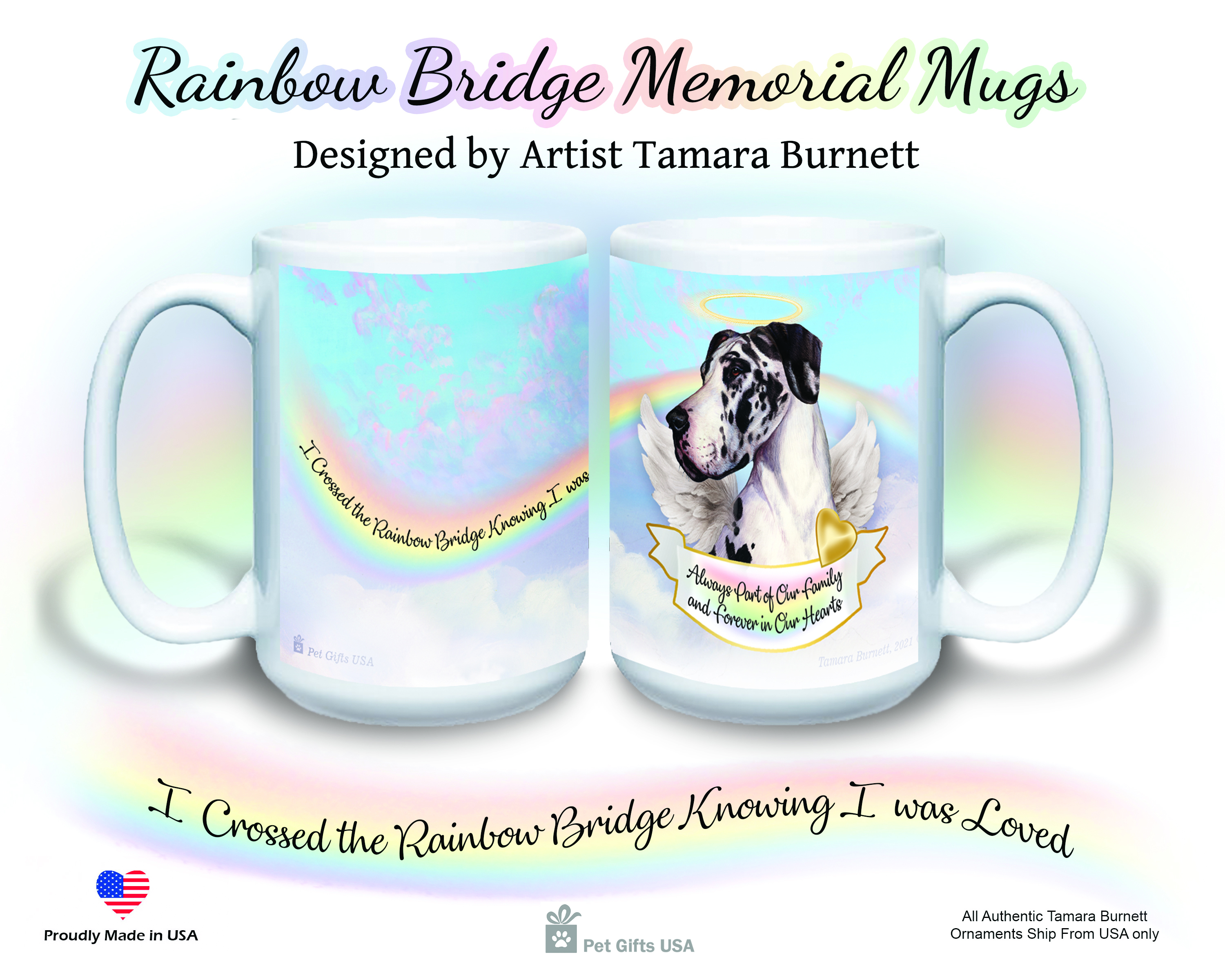 Great Dane Harlequin Uncropped - Memorial Mug image