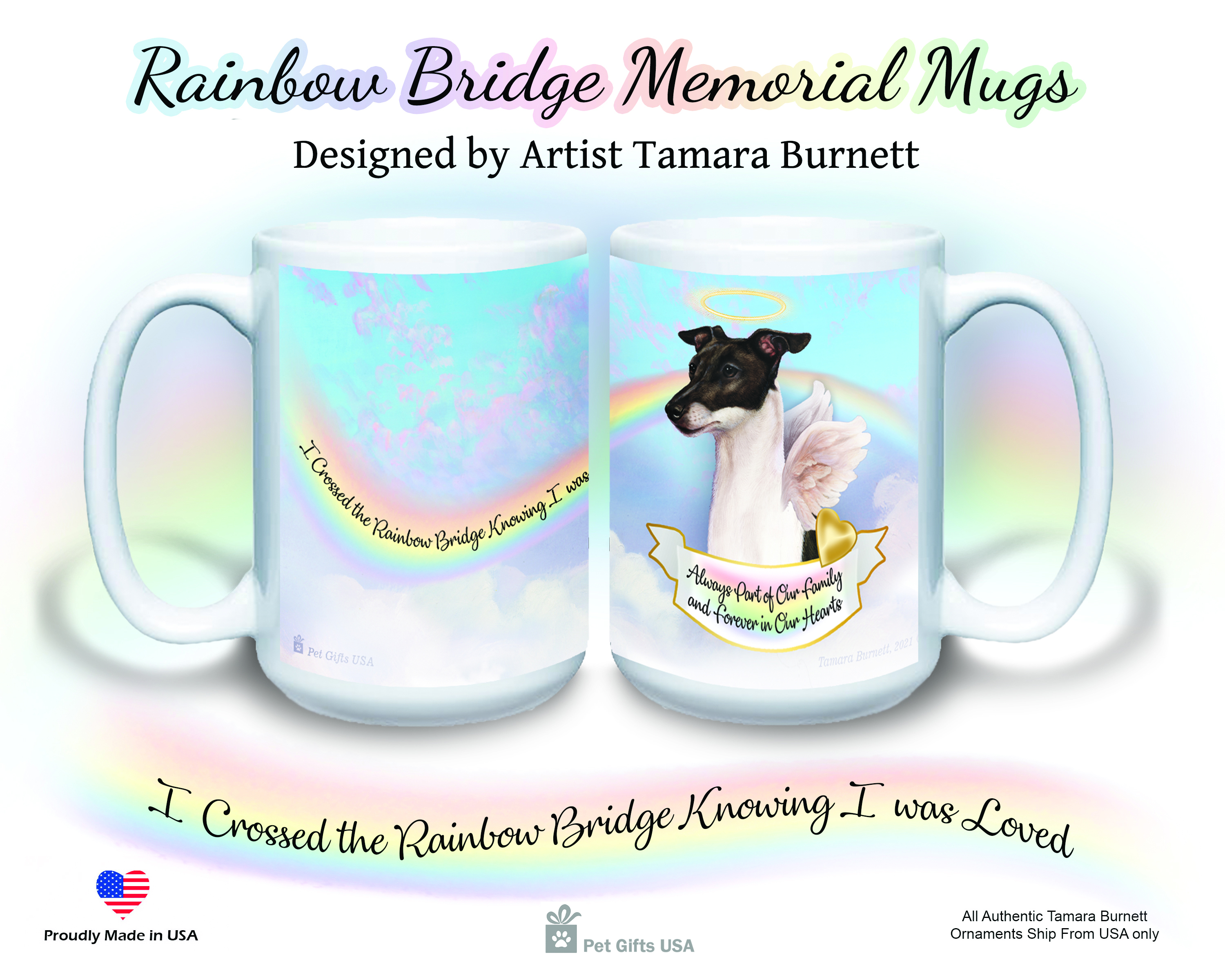Italian Greyhound Black/White - Memorial Mug image