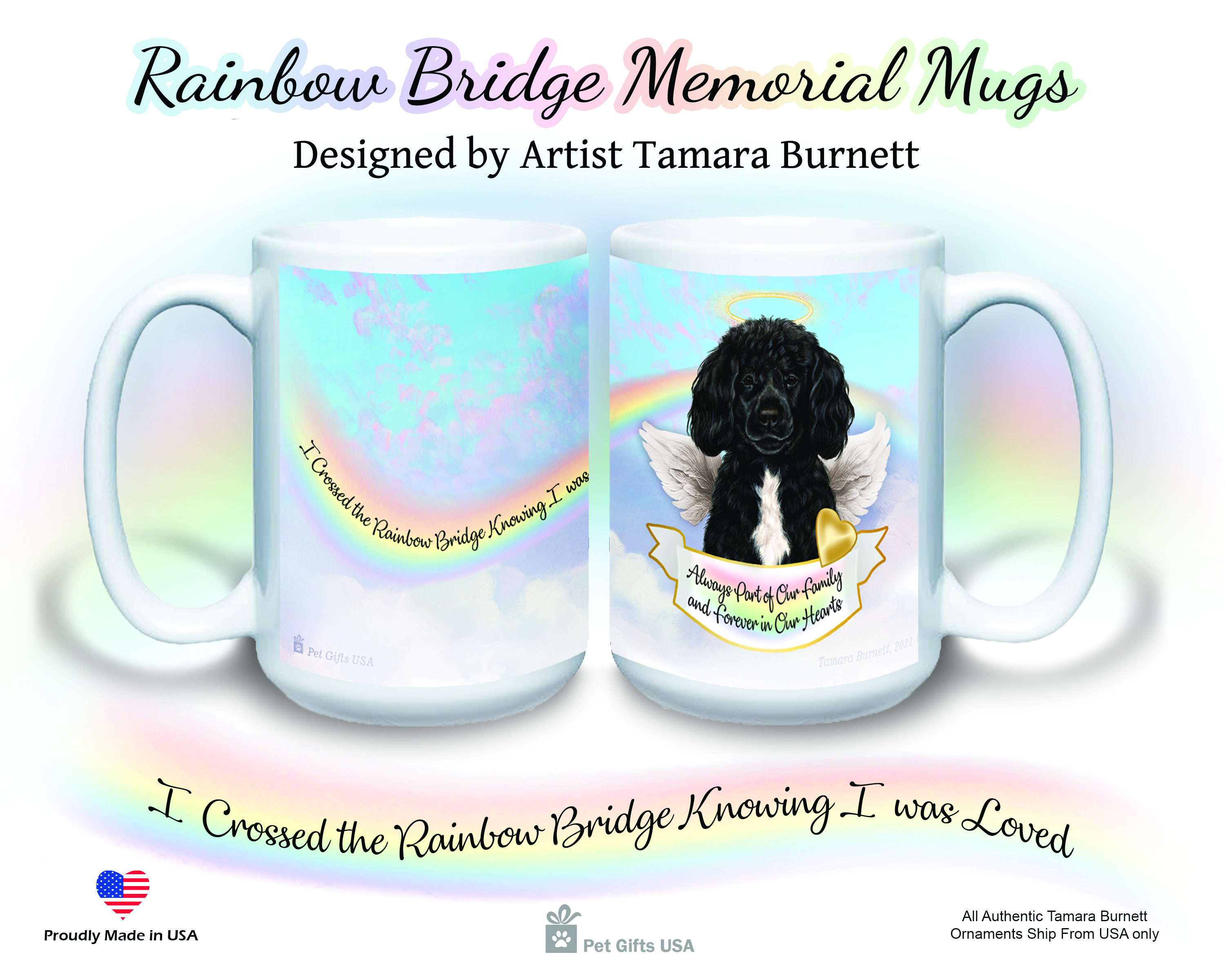 Portuguese Water Dog Black/White - Memorial Mug image