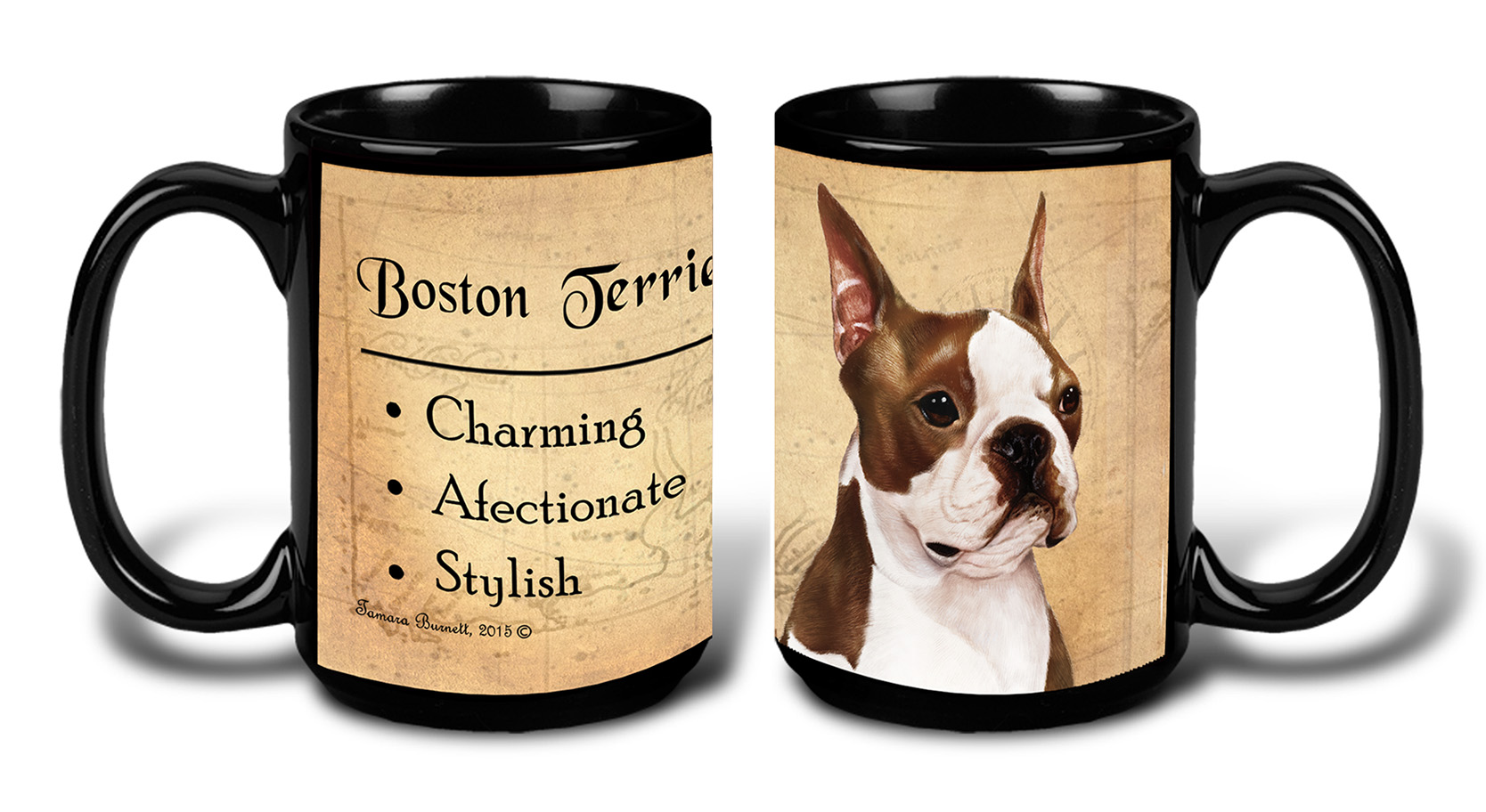 Boston Terrier Brown/White - My Faithful Friends Mug 15 oz image