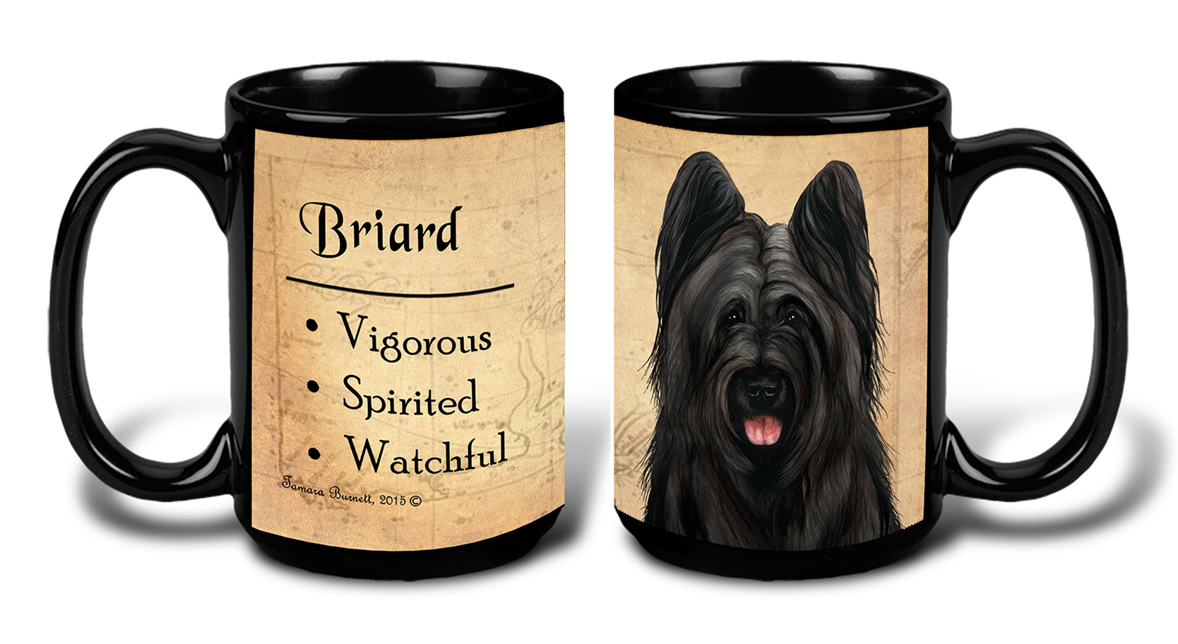 An image of product 31656 - Briard Black Cropped - My Faithful Friends Mug 15 oz