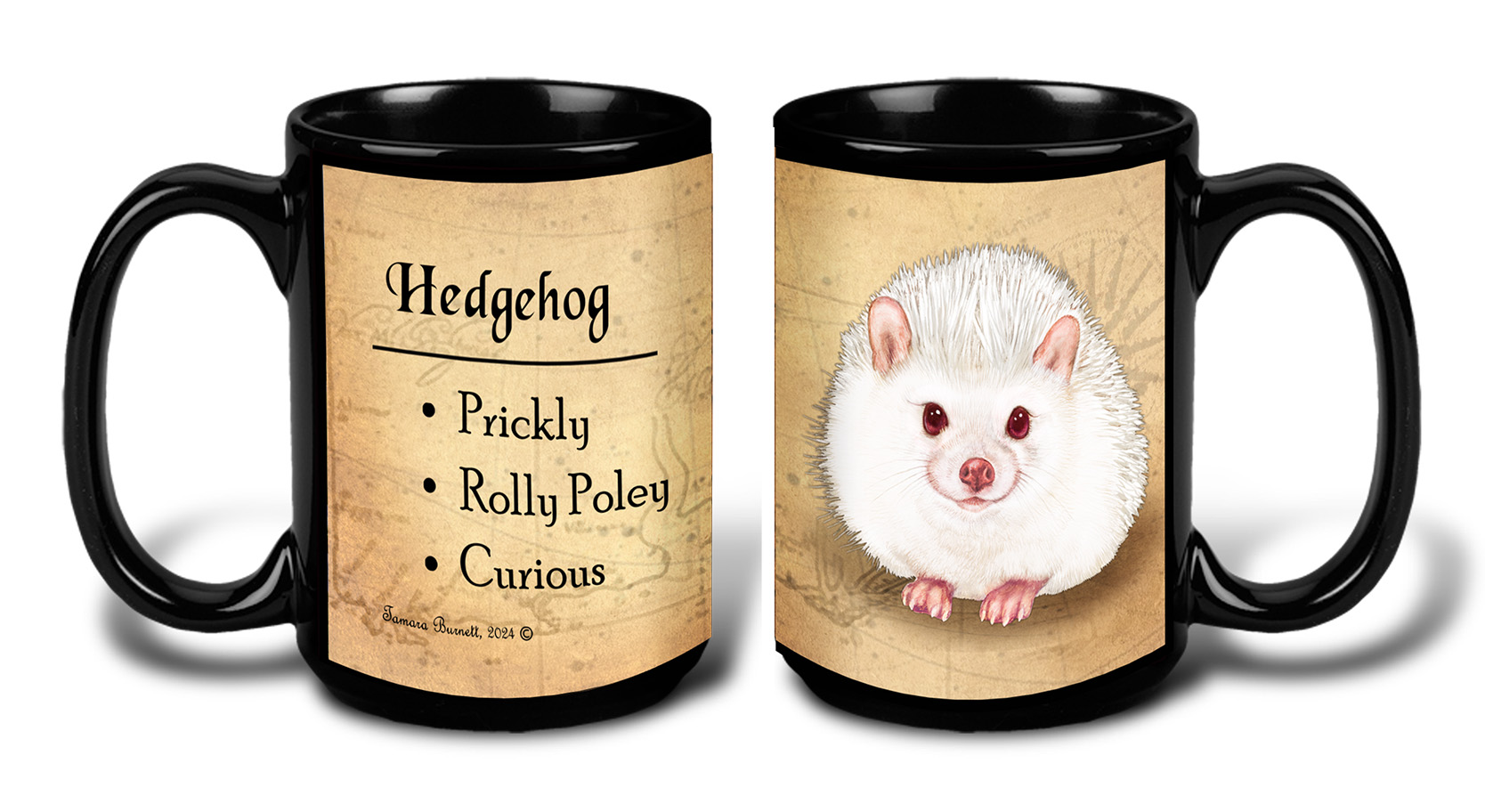 An image of product 31792 - Hedgehog Albino - My Faithful Friends Mug 15 oz