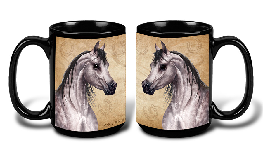 Arabian Horse Grey Dapple - My Faithful Friends Mug 15 oz image