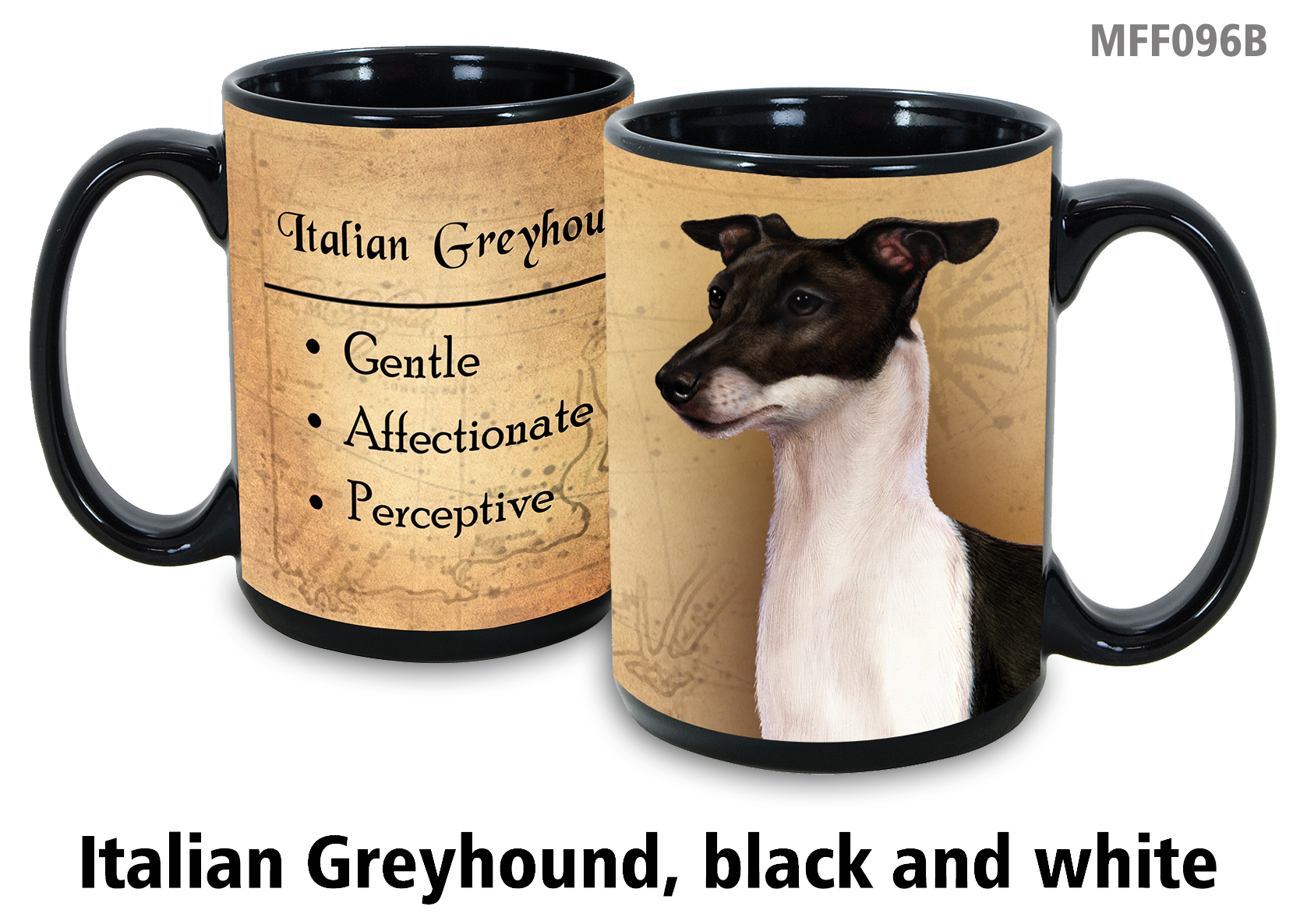 Italian Greyhound Black & White - My Faithful Friends Mug 15 oz image
