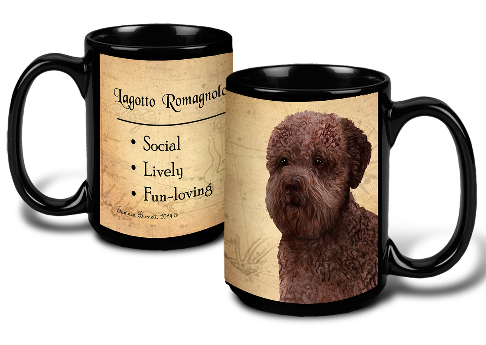 An image of product 31720 - Lagotto Romagnolo Brown - My Faithful Friends Mug 15 oz