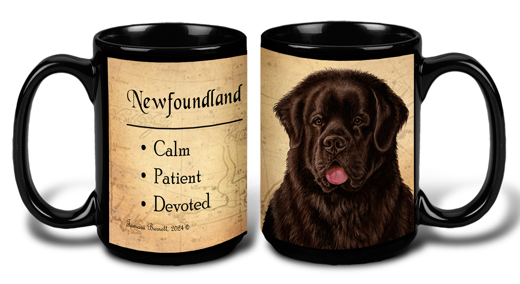 An image of product 8772 - Newfoundland (Chocolate) - My Faithful Friends Mug 15 oz