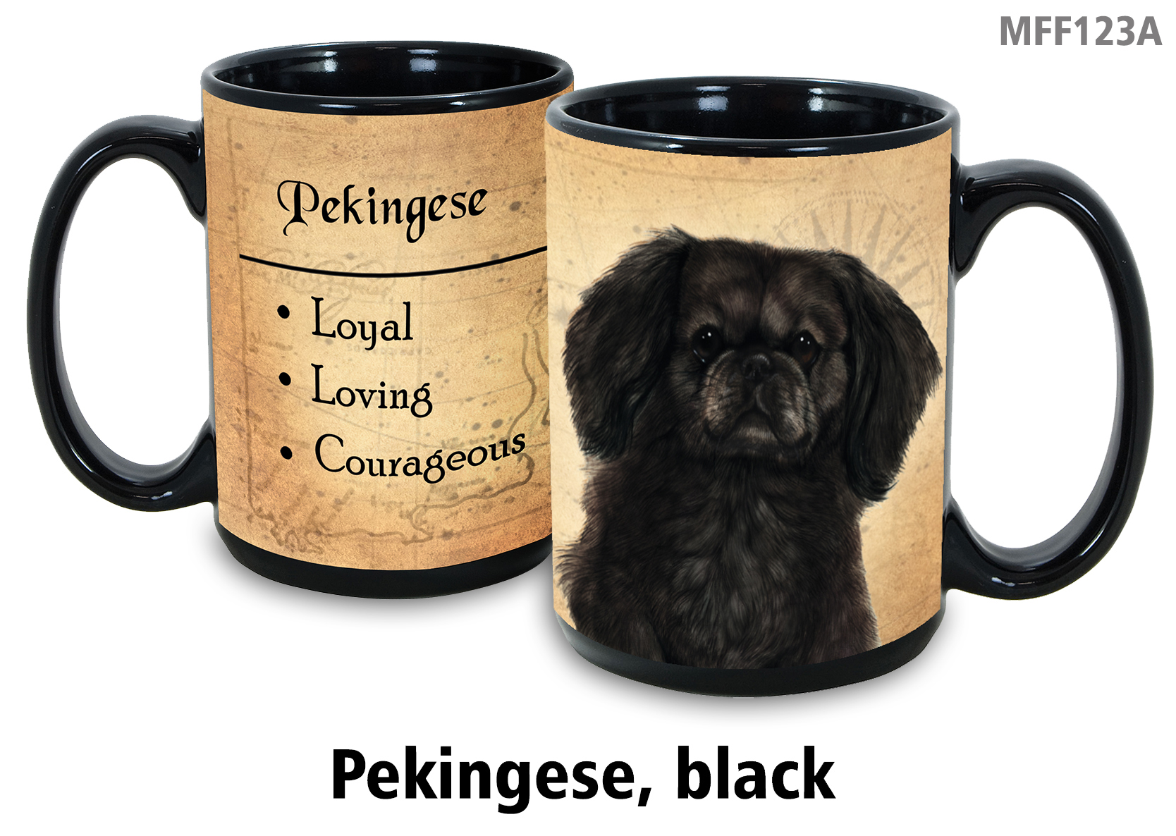 Pekingese Black - My Faithful Friends Mug 15 oz image