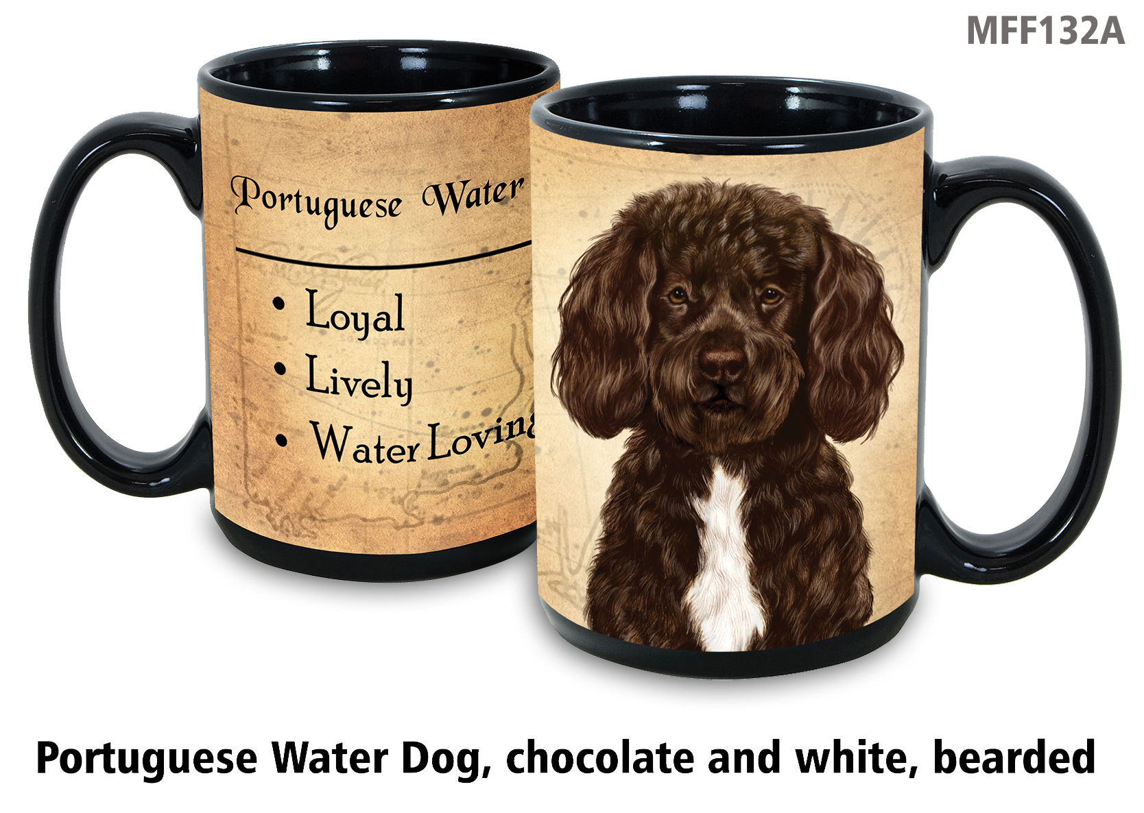 Portuguese Water Dog Brown & White - My Faithful Friends Mug 15 oz image