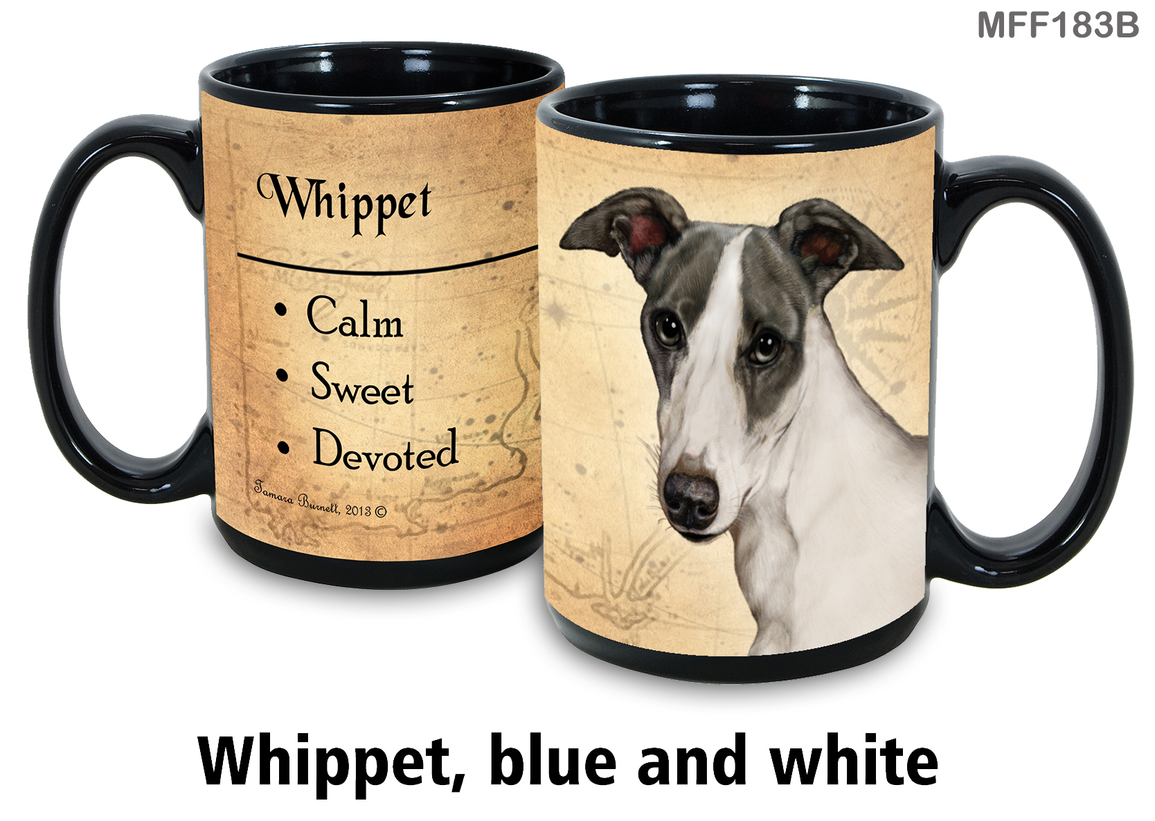 Whippet (Blue) - My Faithful Friends Mug 15 oz Image