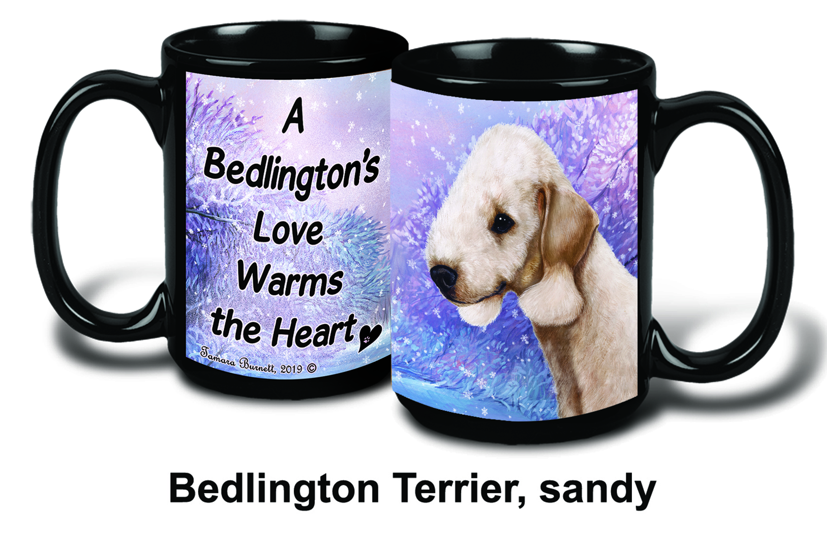 Bedlington Terrier Sandy Winter Mugs image