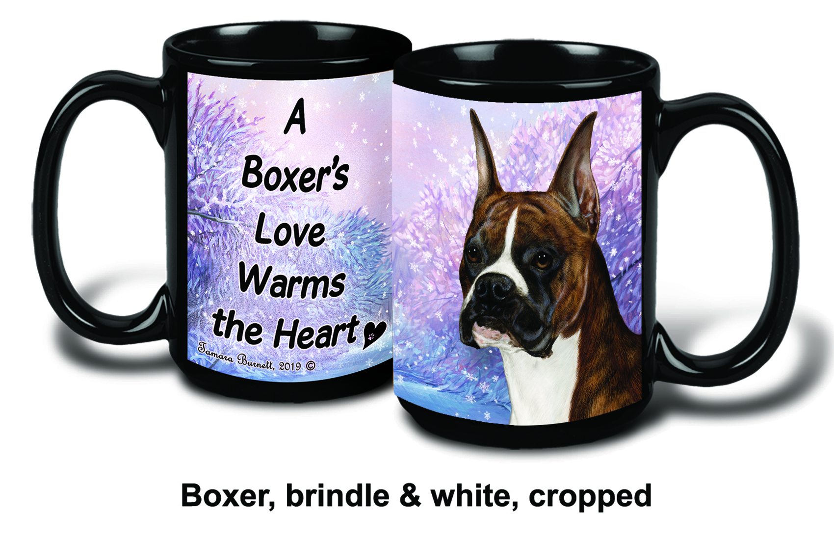 Boxer Brindle Cropped Winter Mugs image