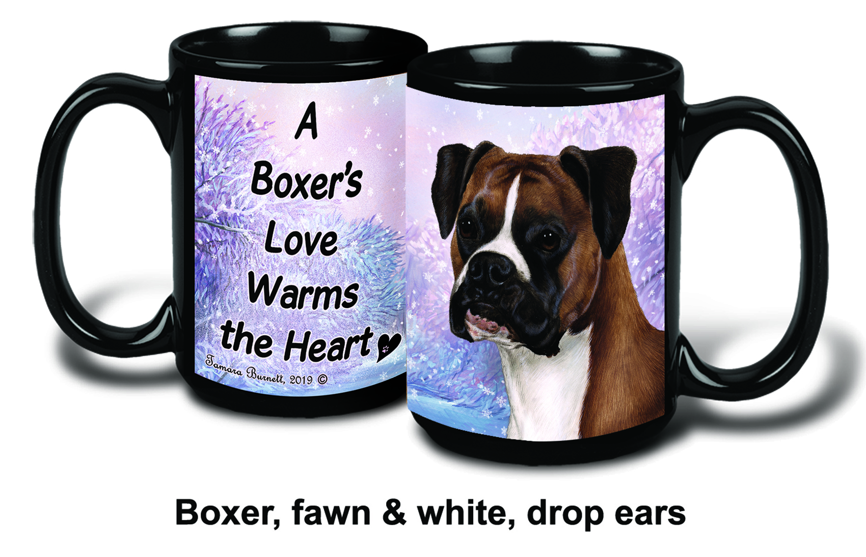 Boxer Fawn Uncropped Winter Mugs image