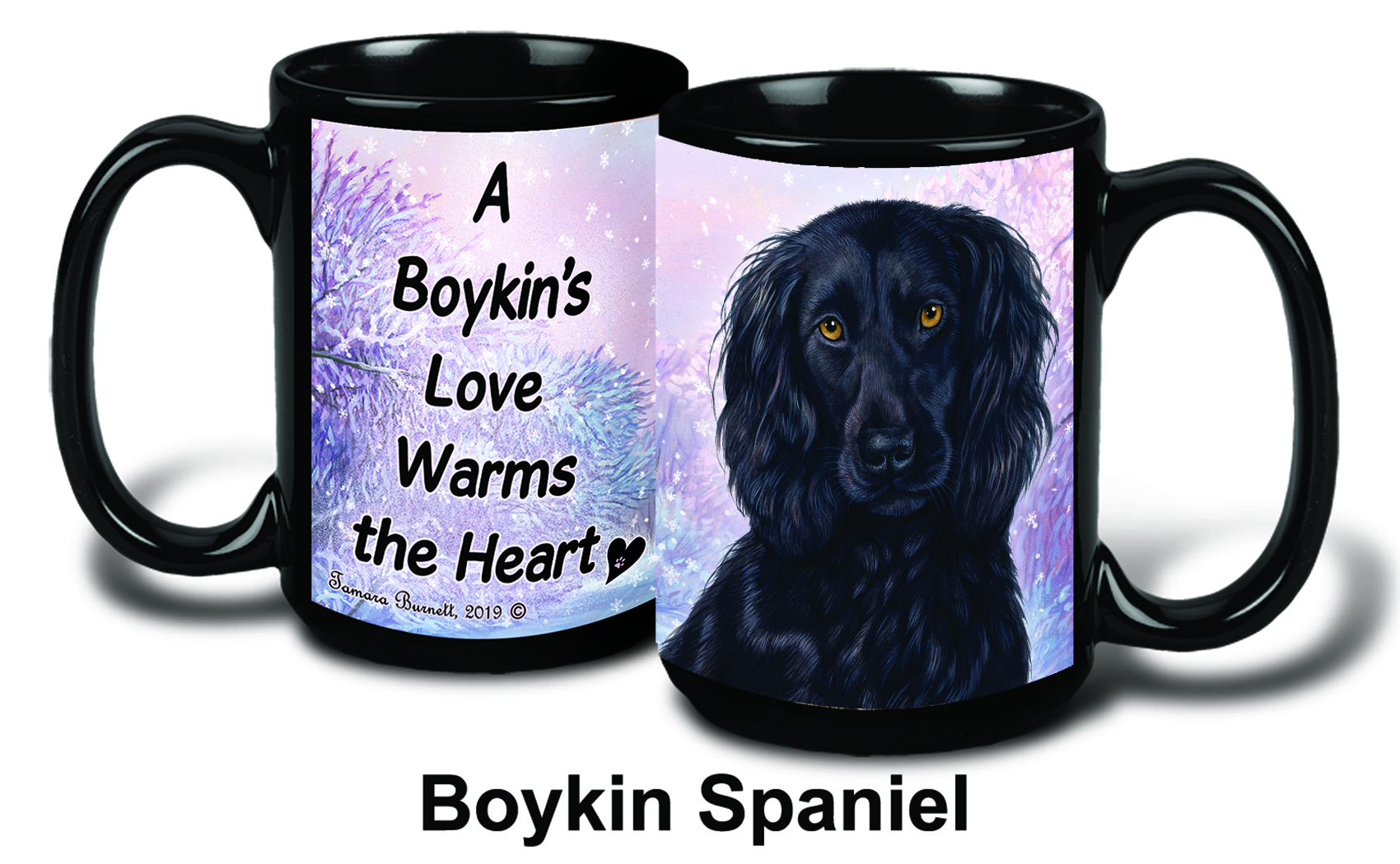 Boykin Spaniel Black Winter Mug 15 oz Image