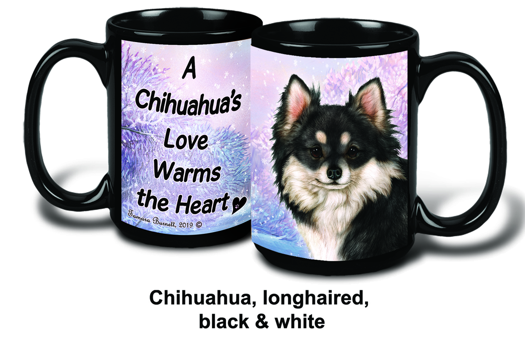 Chihuahua LH Black/White Winter Mugs image Chihuahua LH Black/White Winter Mugs image