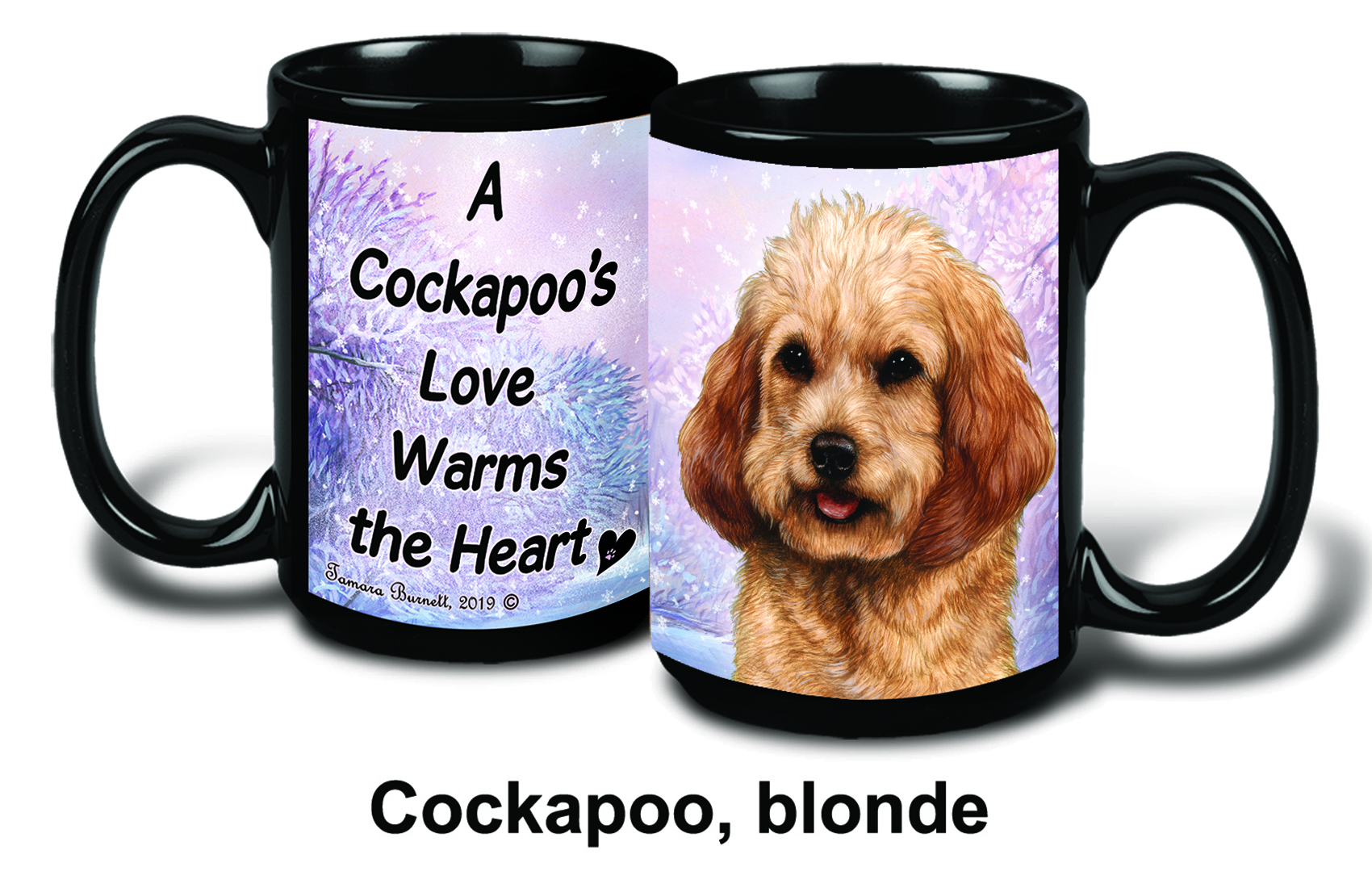 Cockapoo Blonde Winter Mugs image Cockapoo Blonde Winter Mugs image