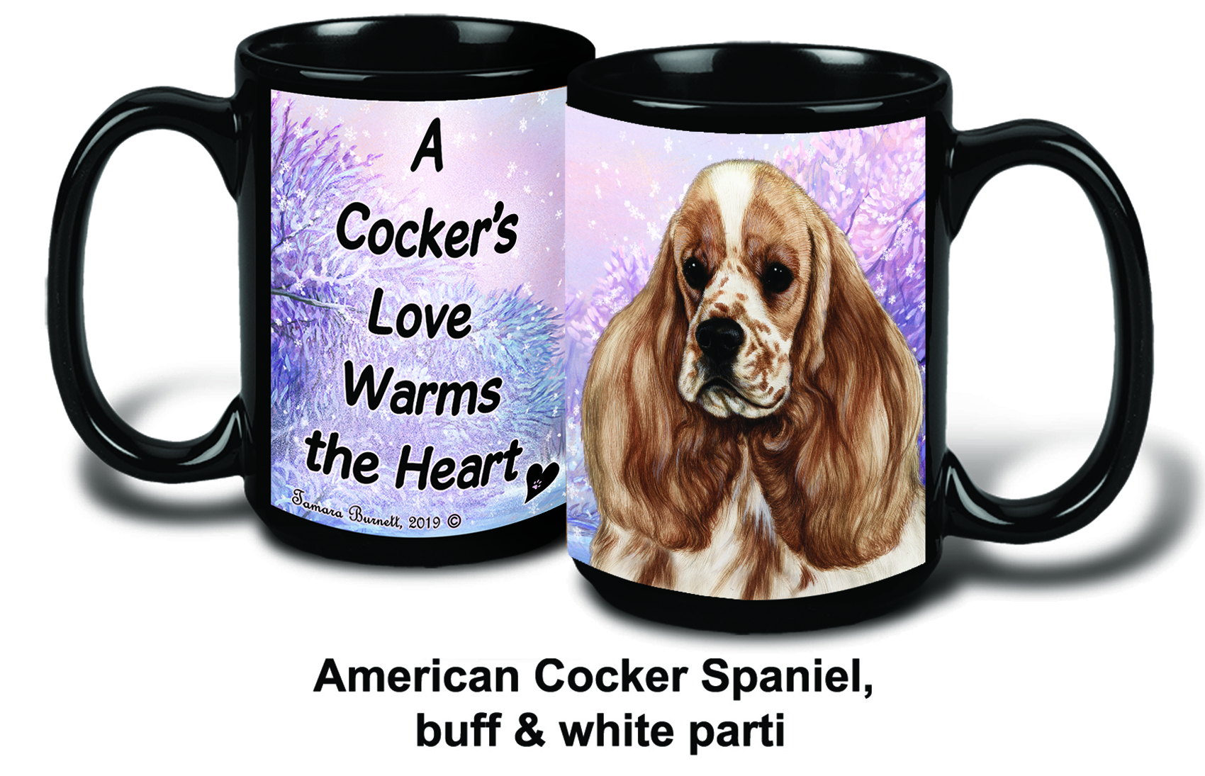 Cocker Spaniel Buff Parti Winter Mugs image