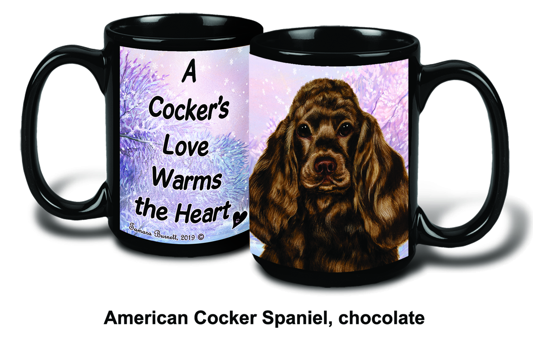 Cocker Spaniel Chocolate Winter Mugs image