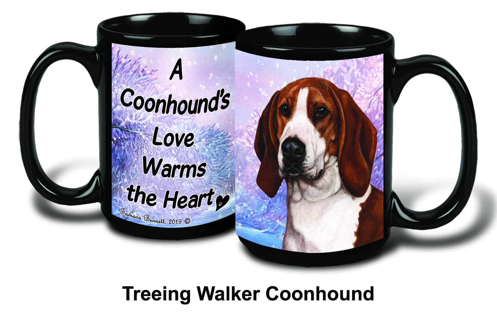 Coonhound Tree Walker Winter Mugs image