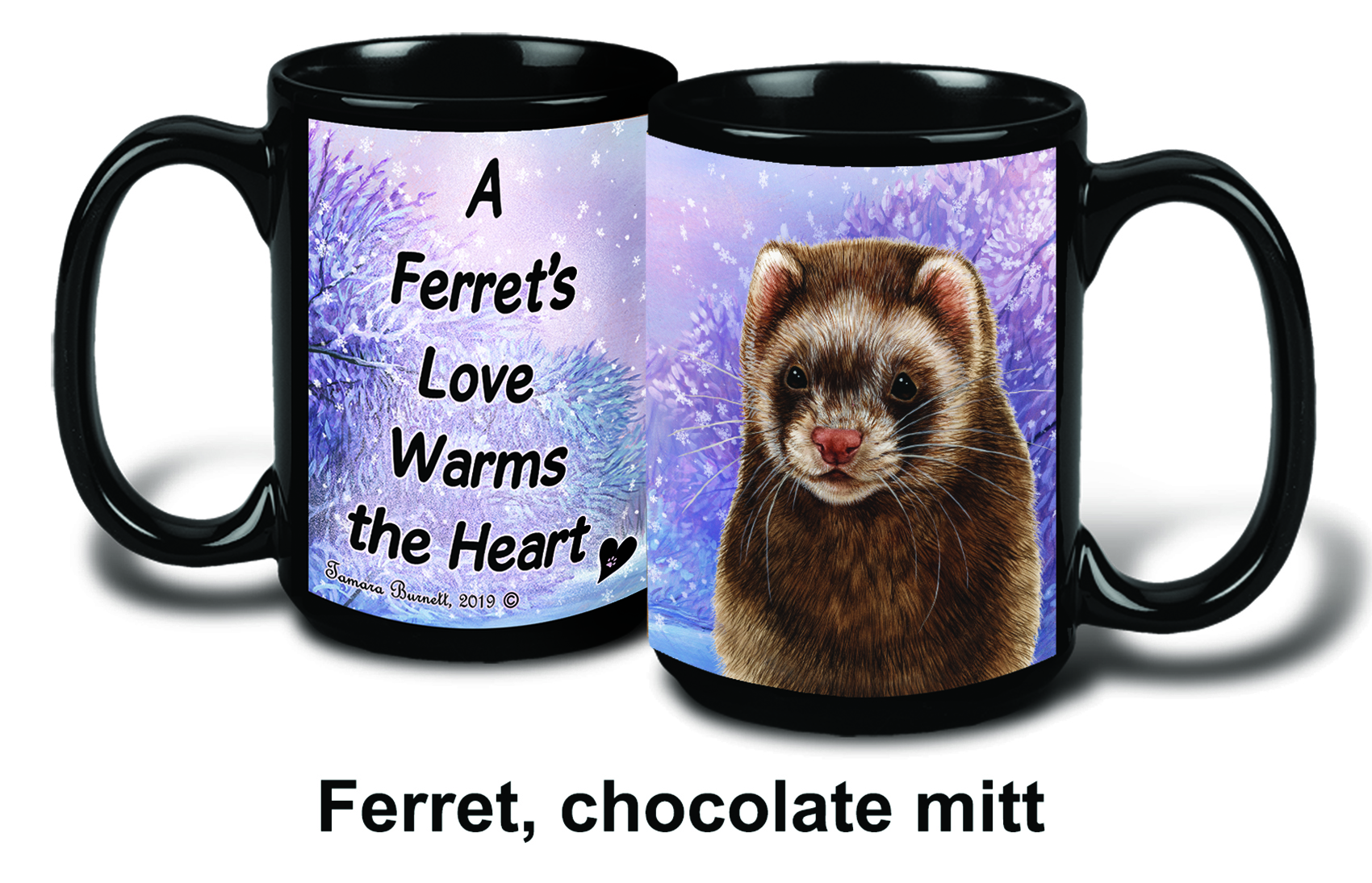 Ferret Chocolate Winter Mugs image