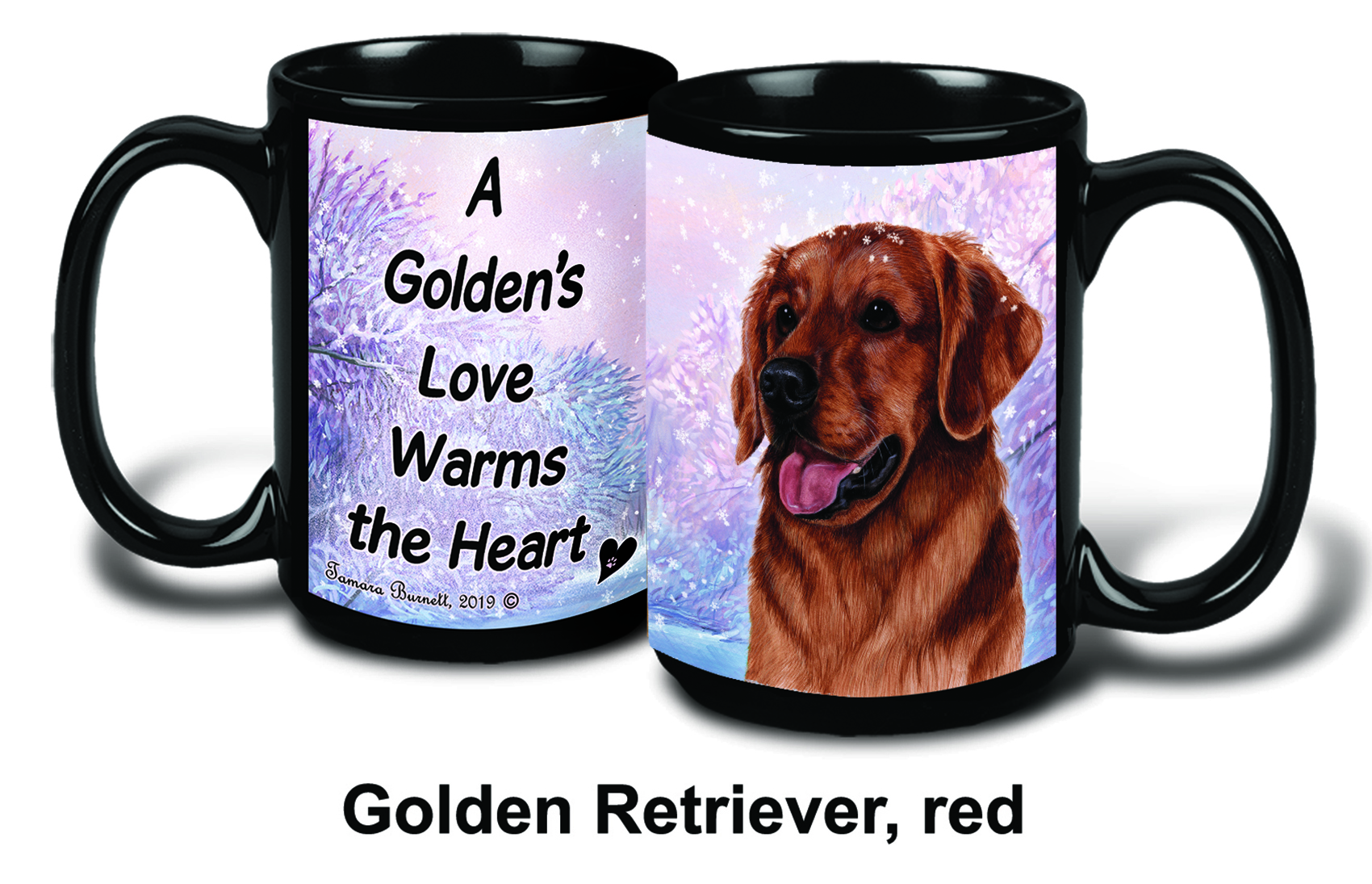 Golden Retriever Red Winter Mugs image