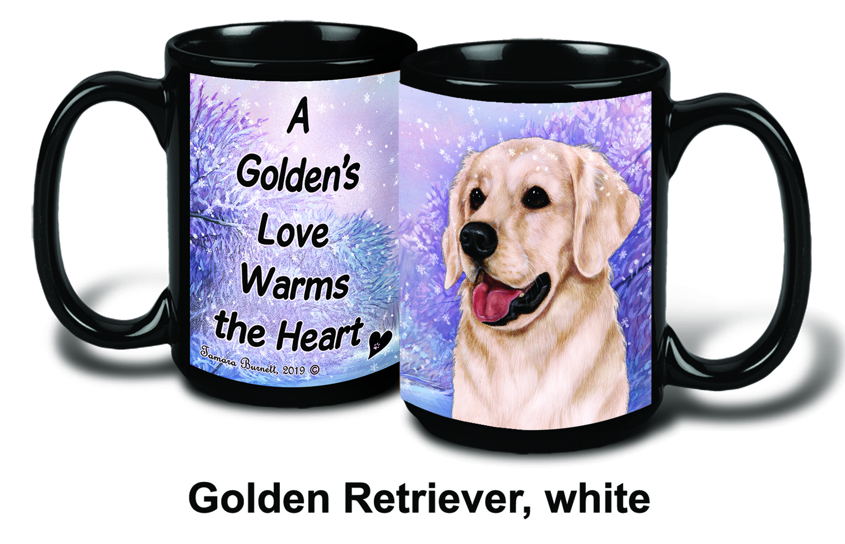 Golden Retriever White Winter Mugs image