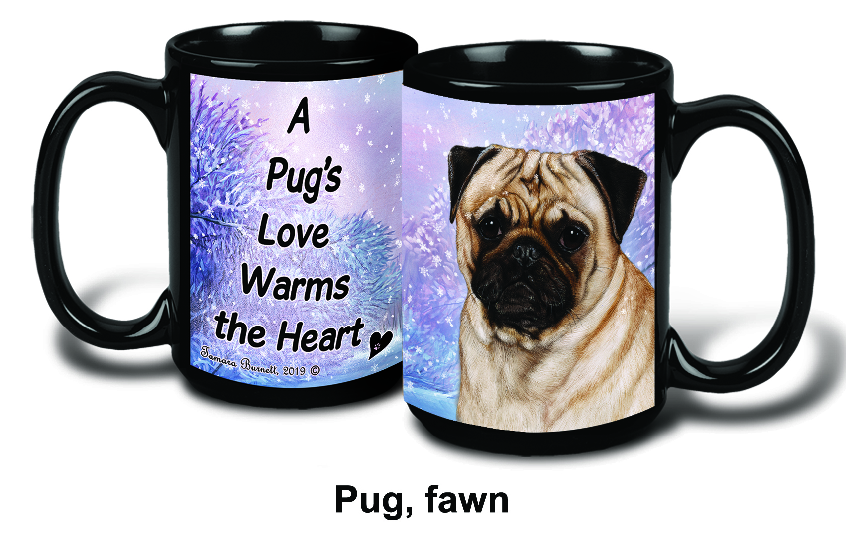 Pug Fawn Winter Mugs image